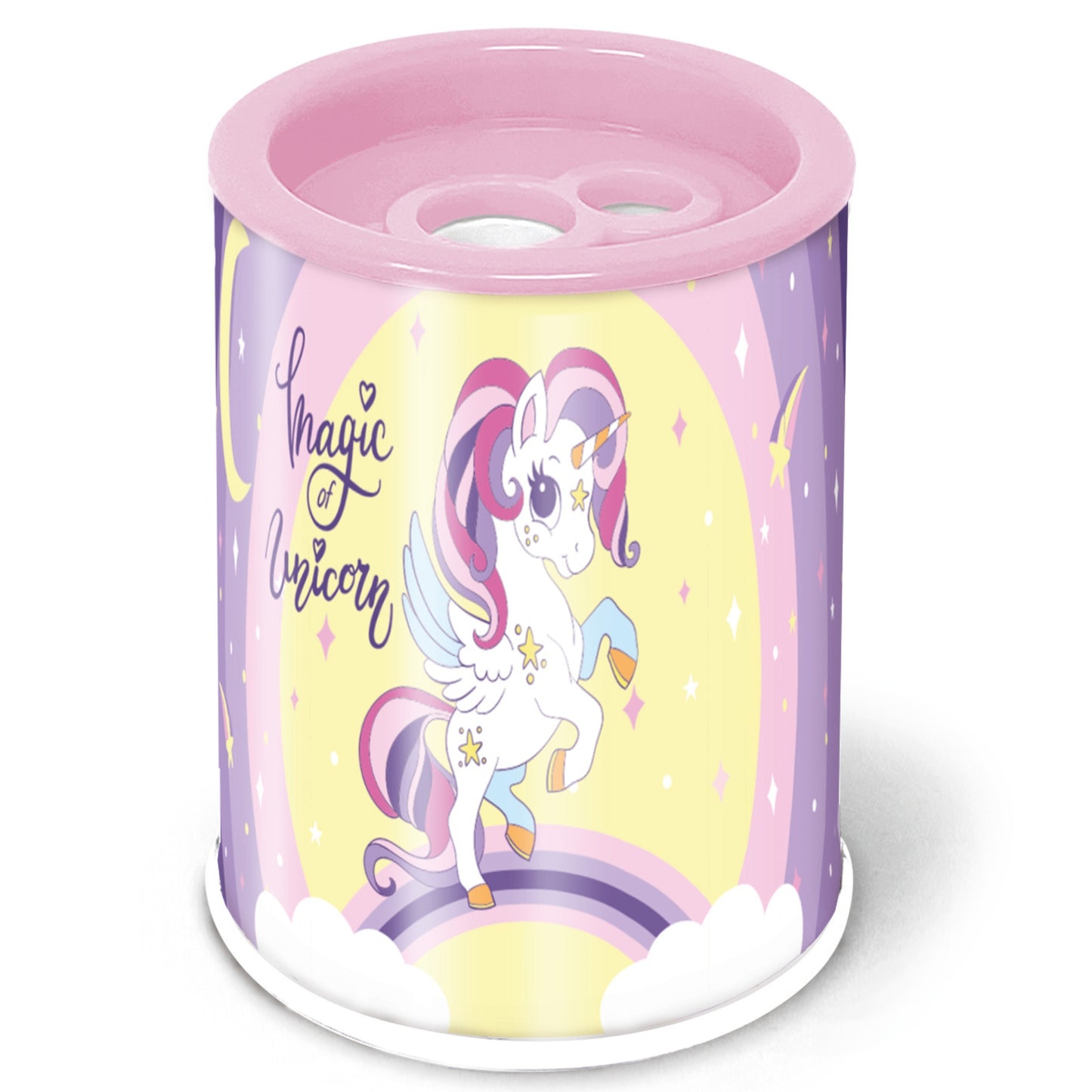 Ascutitoare de creion cu 2 gauri si container Fantasy, 6 modele (24 buc/display)