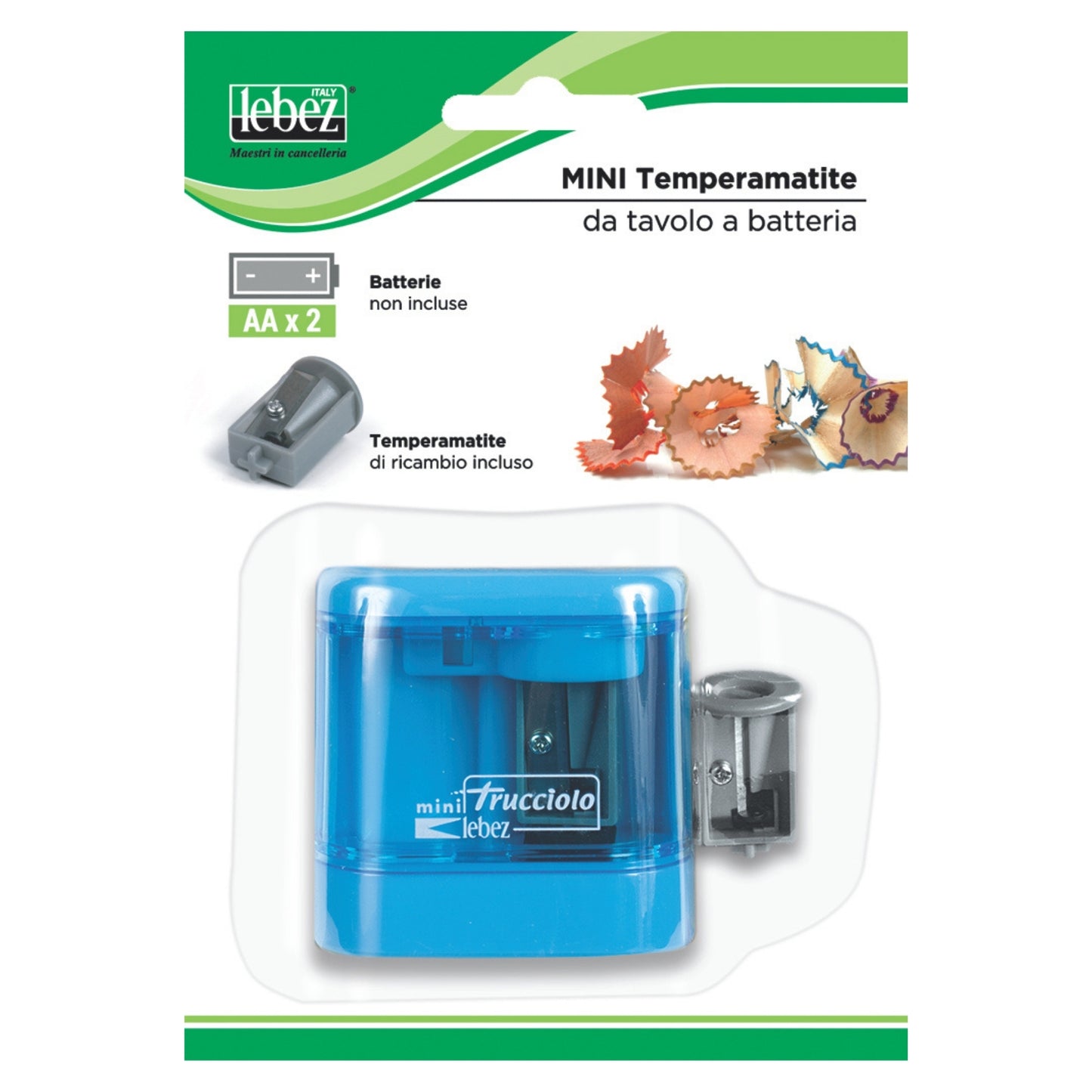 Ascutitoare de creion cu o gaura, alimentata de baterii, 2 culori disponibile (blister)