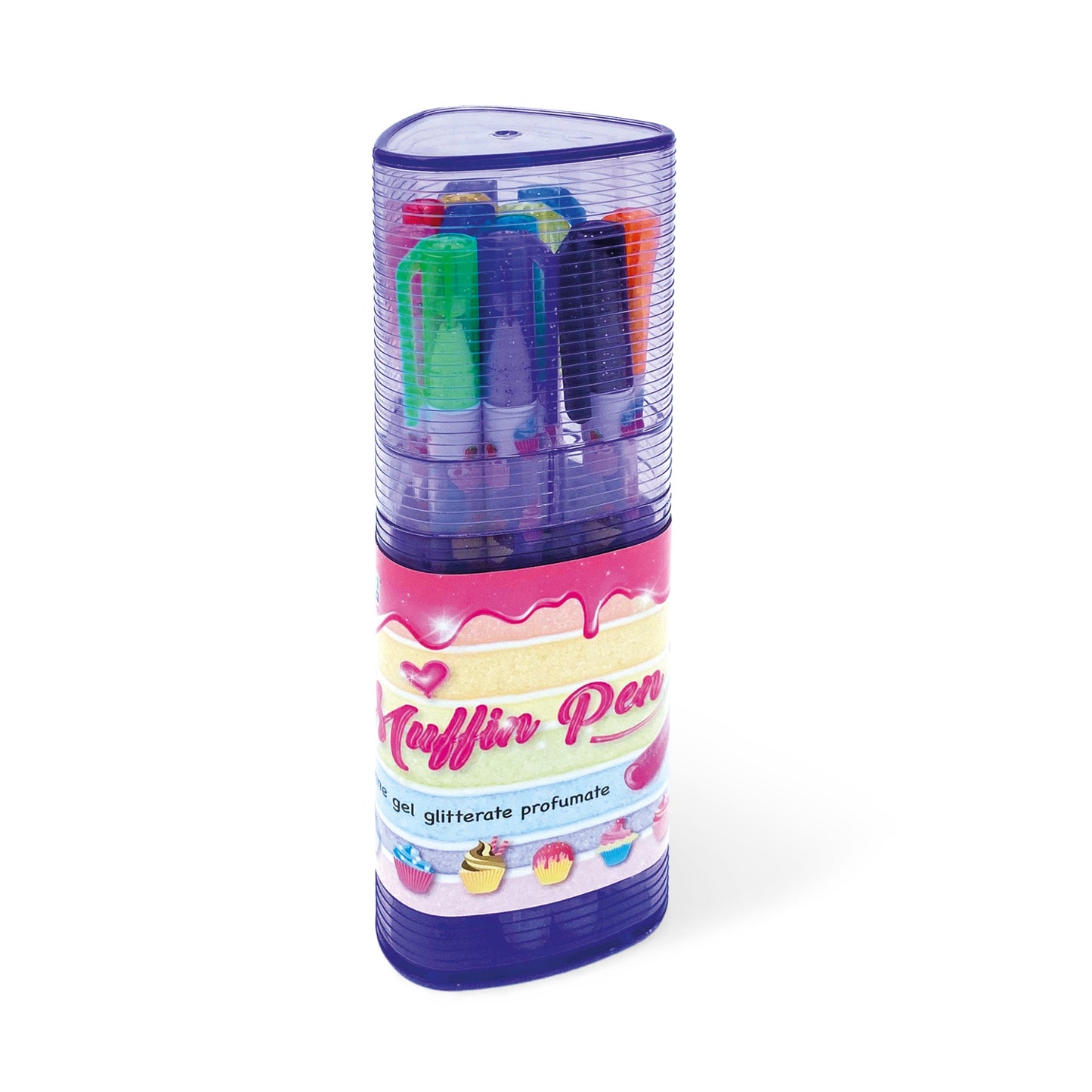 Pixuri cu sclipici parfumat, in carcasa, 12 culori (12 buc/display)