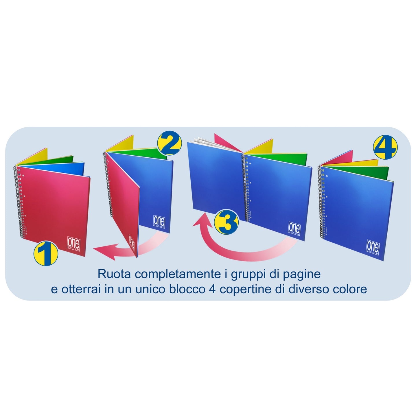 Caiet A4+ cu spirala - One Color 4x4, 80 g/m2, 120+4 pag., coperta PP (Matematica)