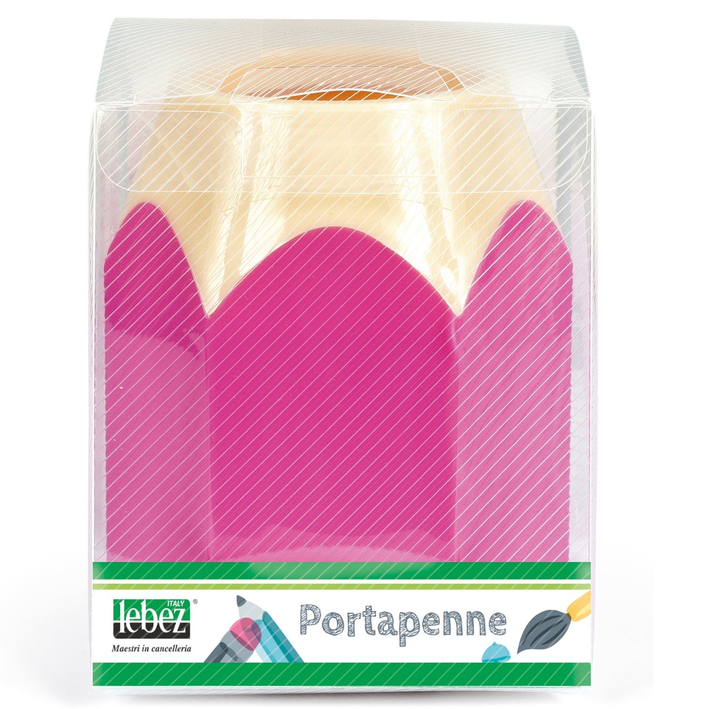 Suport creioane si pixuri, sub forma de creion, 4 culori disponibile (blister)
