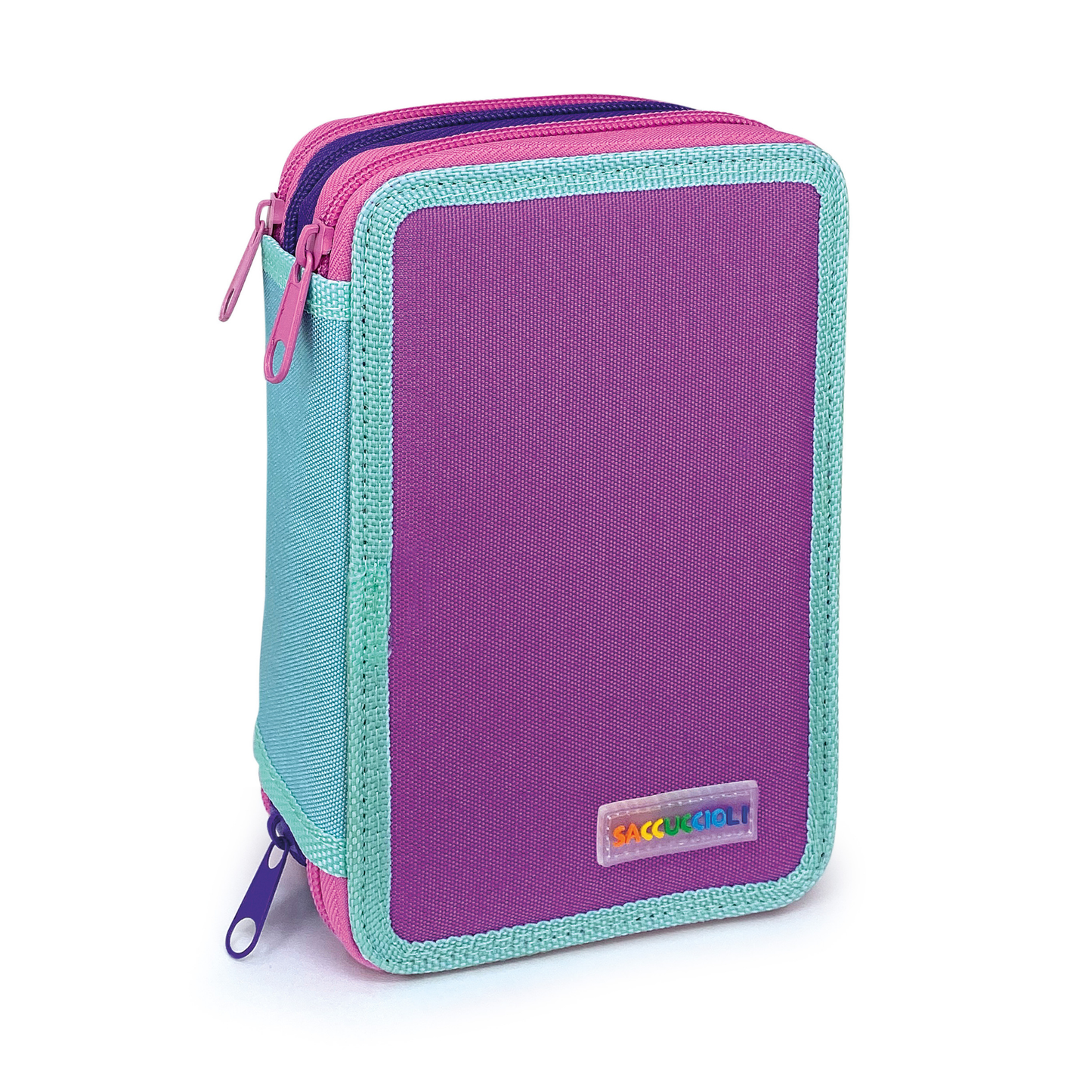 Penar echipat - Color Block Basic cu 3 fermoare (18 markere si 18 creioane colorate) - 13 x 20 x 6.5 cm (12buc/display)