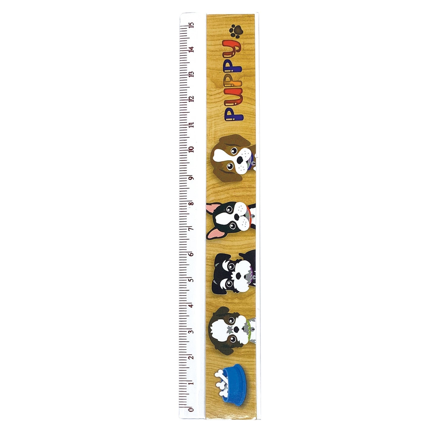 Set scolar Puppy (1 radiera, 1 ascutitoare, 1 rigla de 15 cm, 1 creion, 1 mini blocnotes)