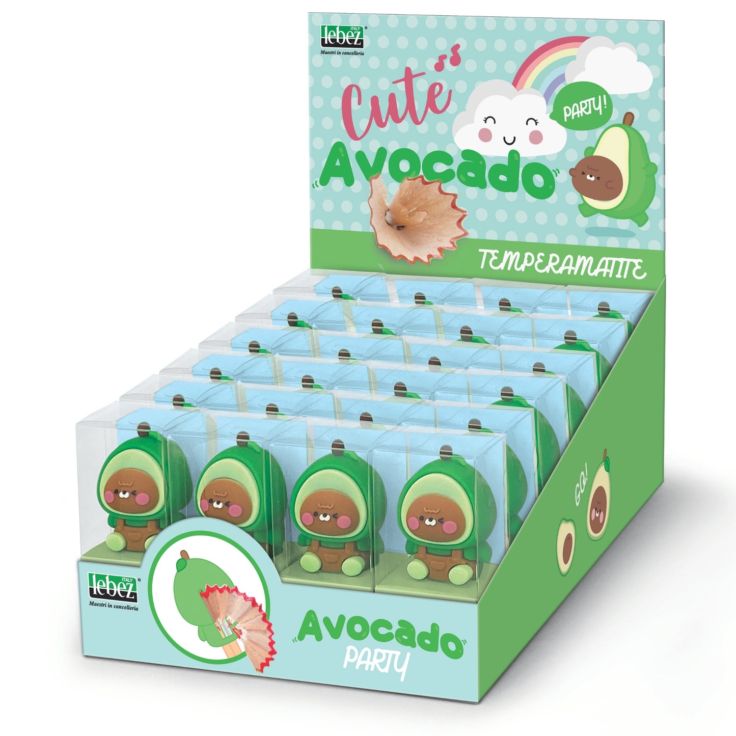 Ascutitoare de creion cu o gaura, Avocado Party (24 buc/display)