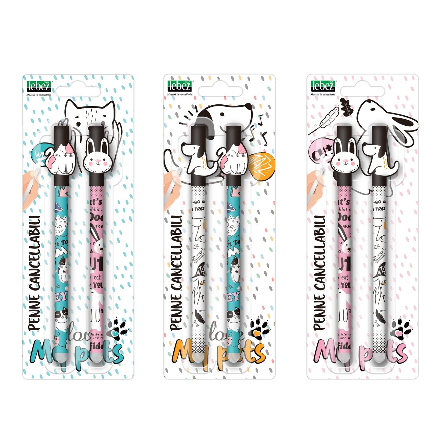 Pix care se sterge cu capac, My Pets, 4 modele (18 buc display si 2 buc blister)