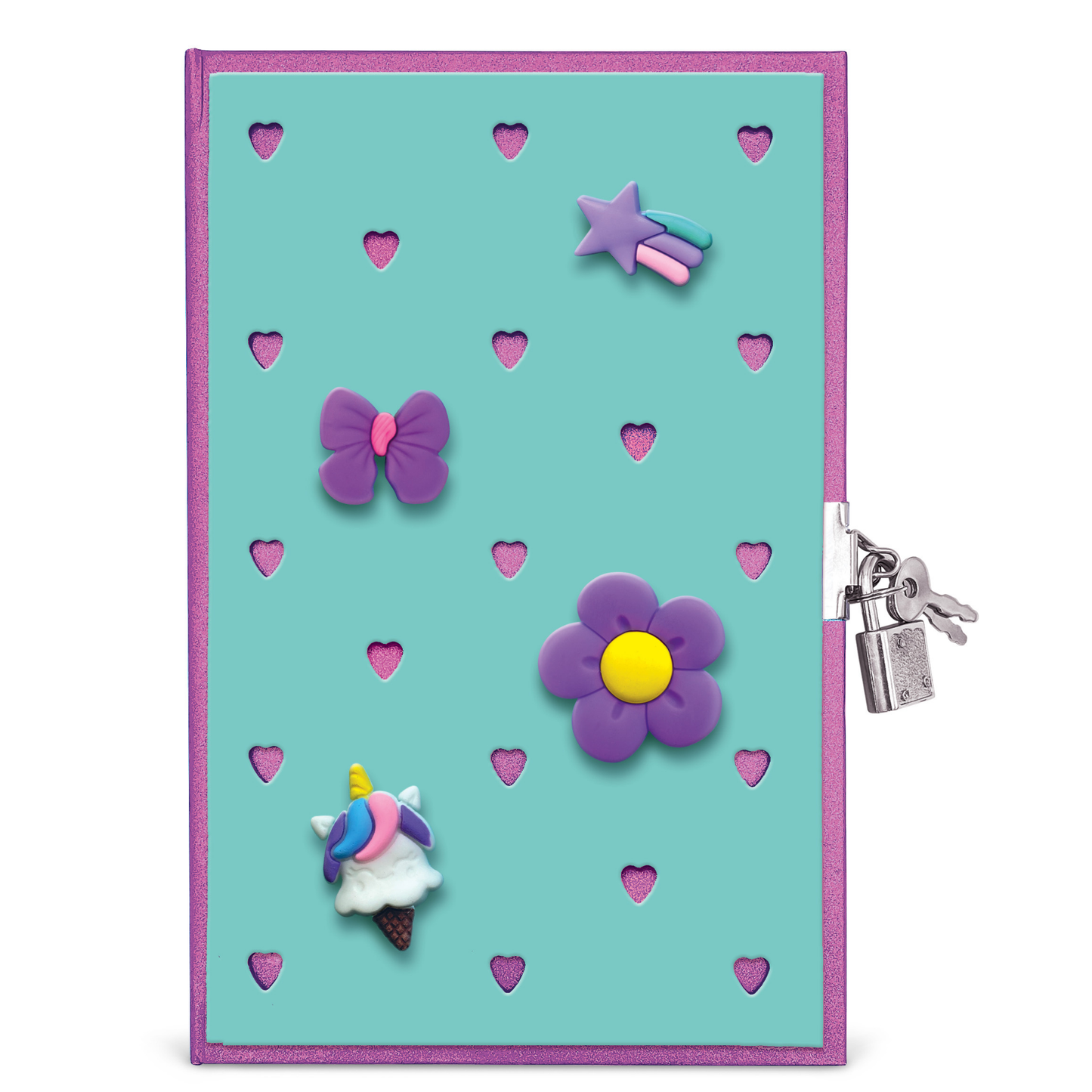 Jurnal Joy Pins, cu decoratiuni 3D, 80 de pagini, 13.5 x 21 cm (6 buc/display)
