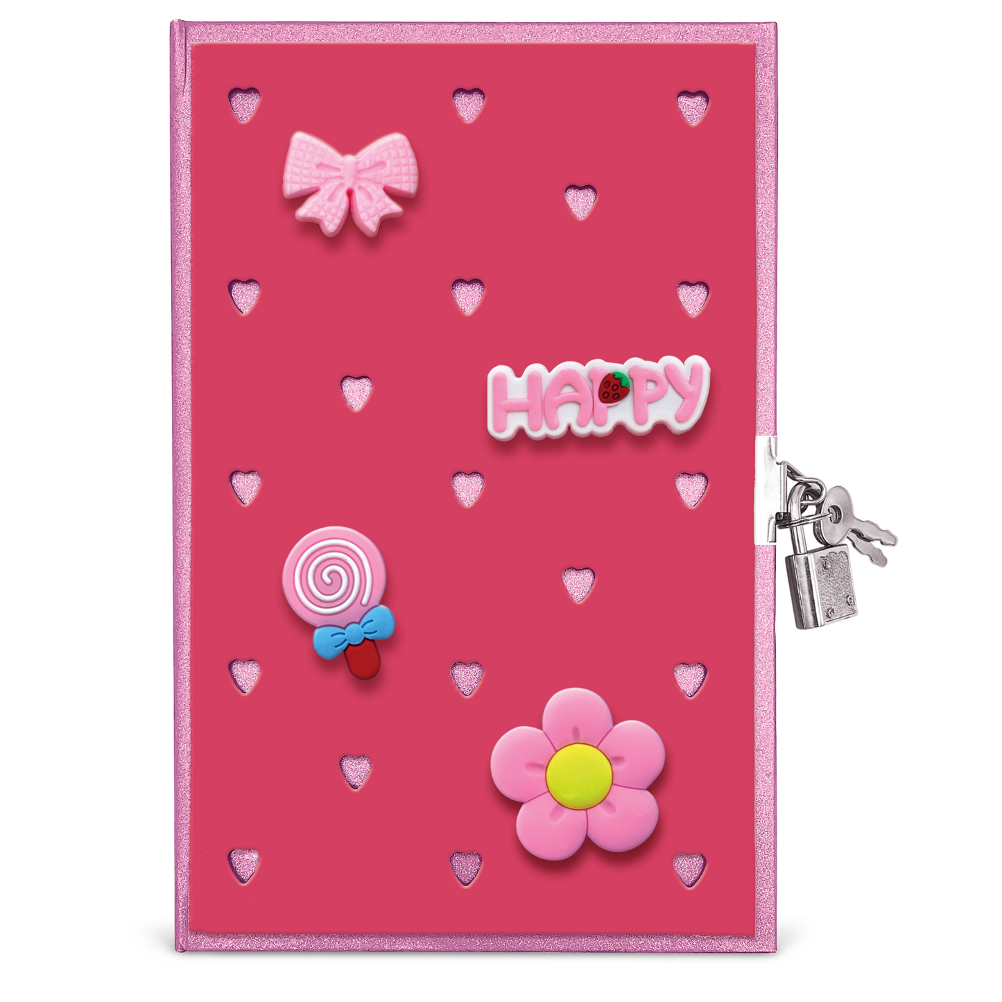 Jurnal Joy Pins, cu decoratiuni 3D, 80 de pagini, 13.5 x 21 cm (6 buc/display)