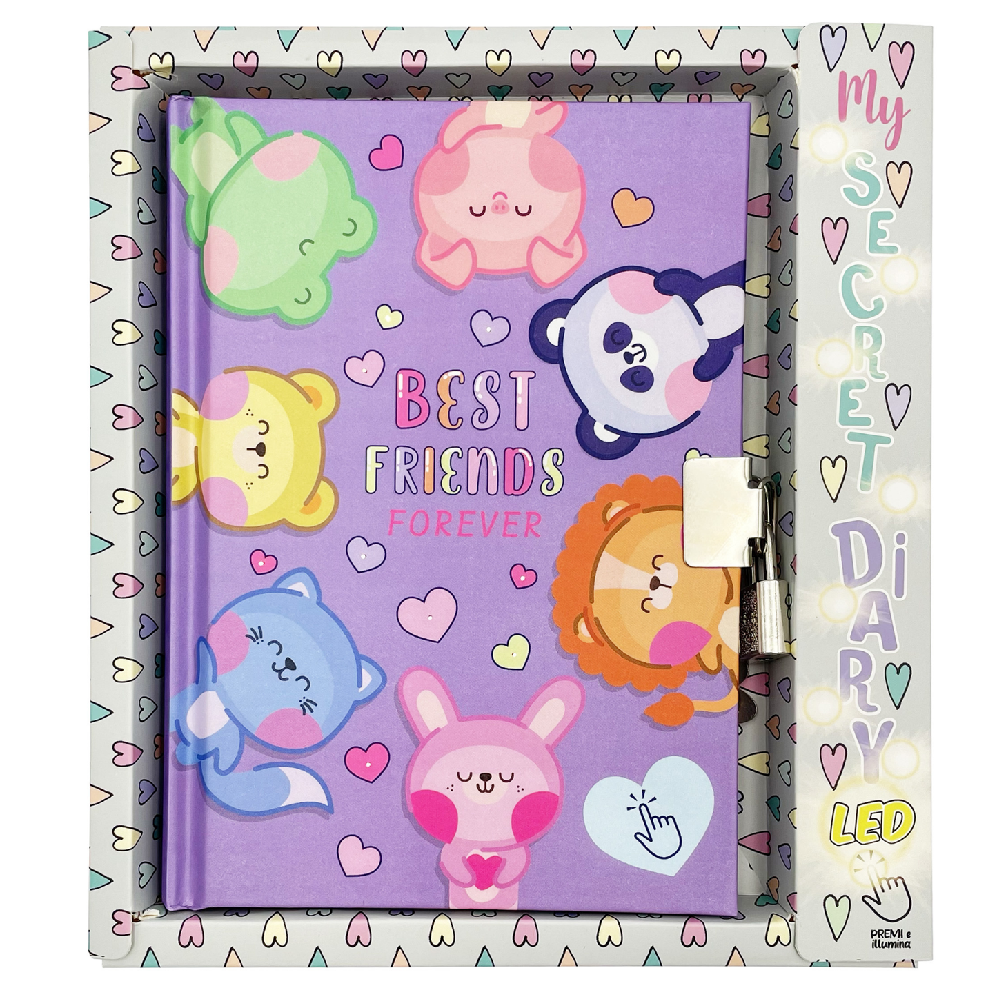 Jurnal cu LED, cu cutie cadou, 80 de pagini, 13 x 18 cm (6 buc/display)