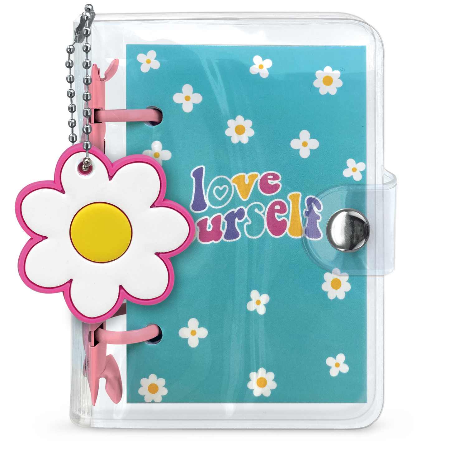 Mini Notebook cu breloc din silicon, 100 pagini liniate, 6.5 x 9.5 cm (12 buc/display)