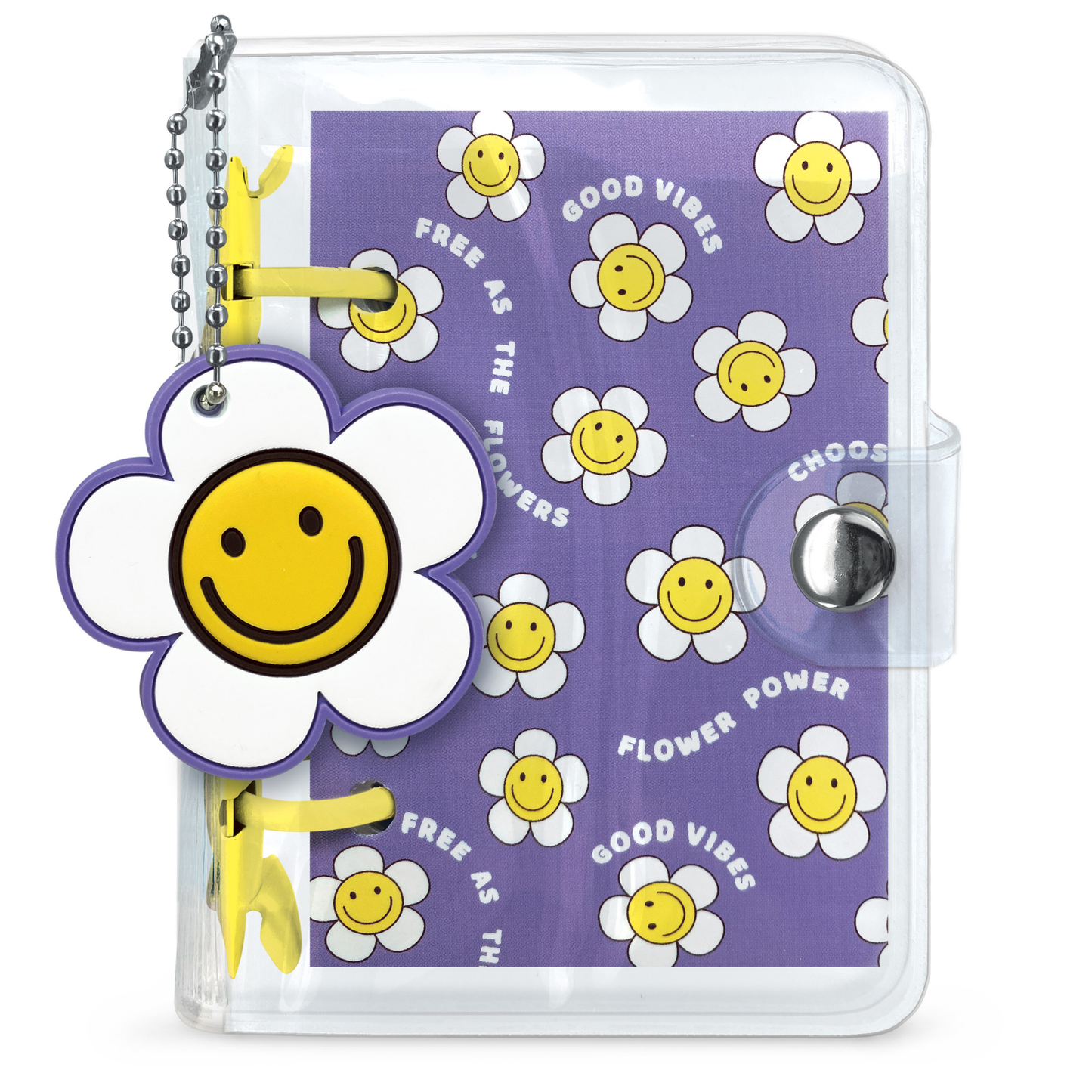 Mini Notebook cu breloc din silicon, 100 pagini liniate, 6.5 x 9.5 cm (12 buc/display)