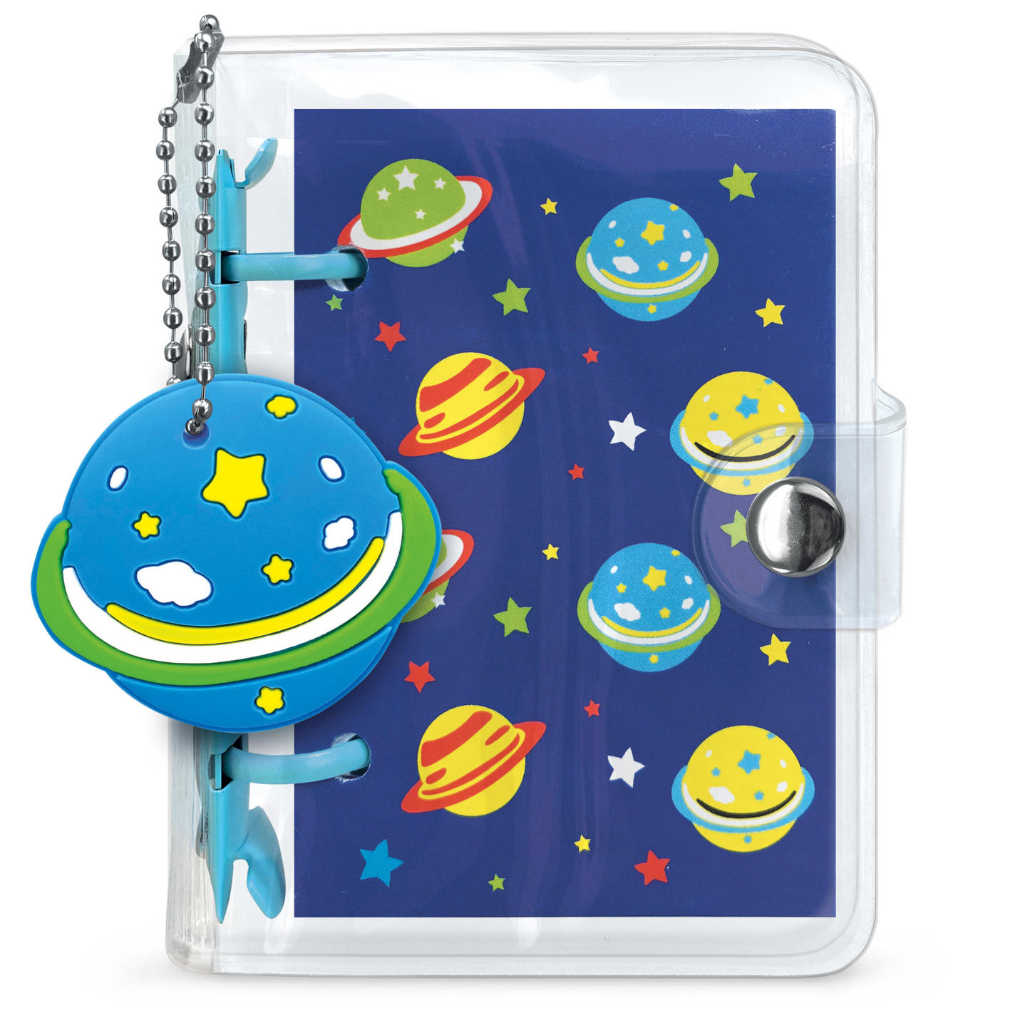 Mini Notebook cu breloc din silicon, 100 pagini liniate, 6.5 x 9.5 cm (12 buc/display)