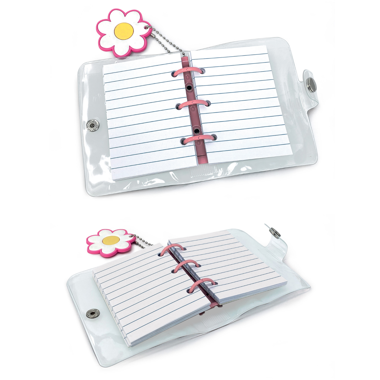 Mini Notebook cu breloc din silicon, 100 pagini liniate, 6.5 x 9.5 cm (12 buc/display)