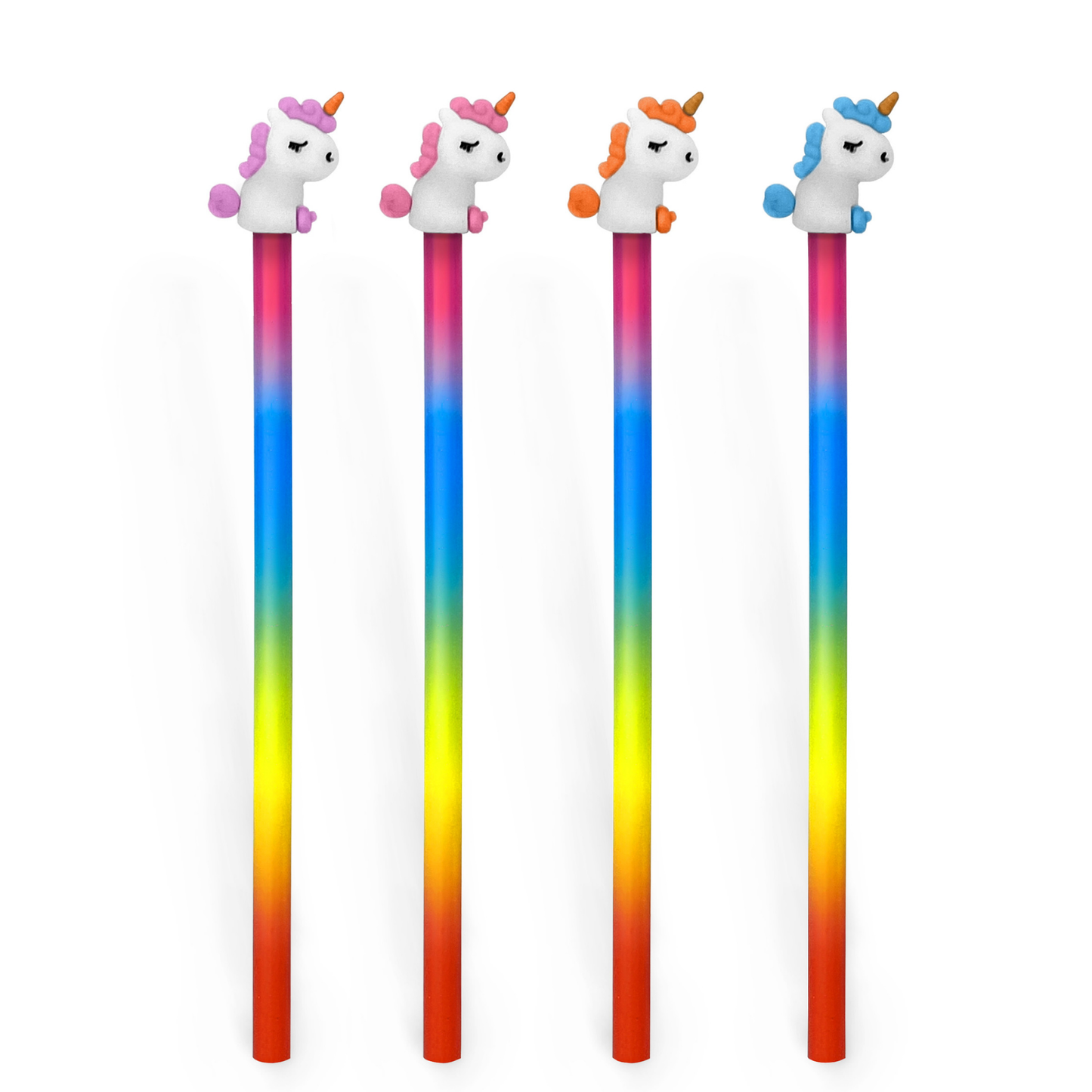 Creion grafic Unicorn cu radiera, 4 modele (24 buc/display)