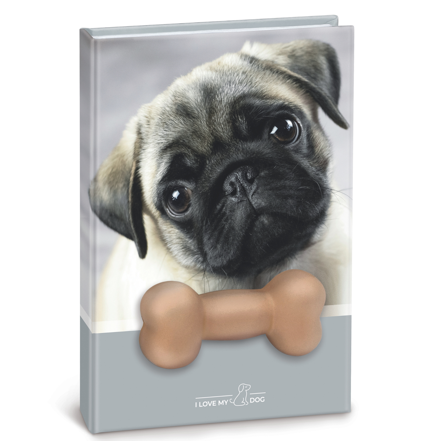Agenda nedatata cu catei squishy pe coperta, 80 de pagini albe, 10 x 15 cm (12 buc/display)