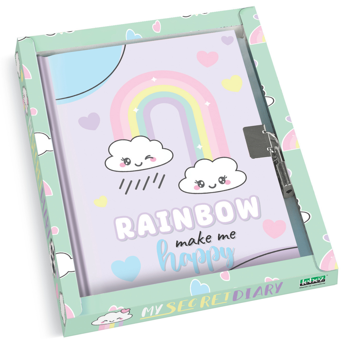 Jurnal Rainbow, make me happy, cu cutie cadou, 80 de pagini, 13 x 18 cm (6 buc/display)