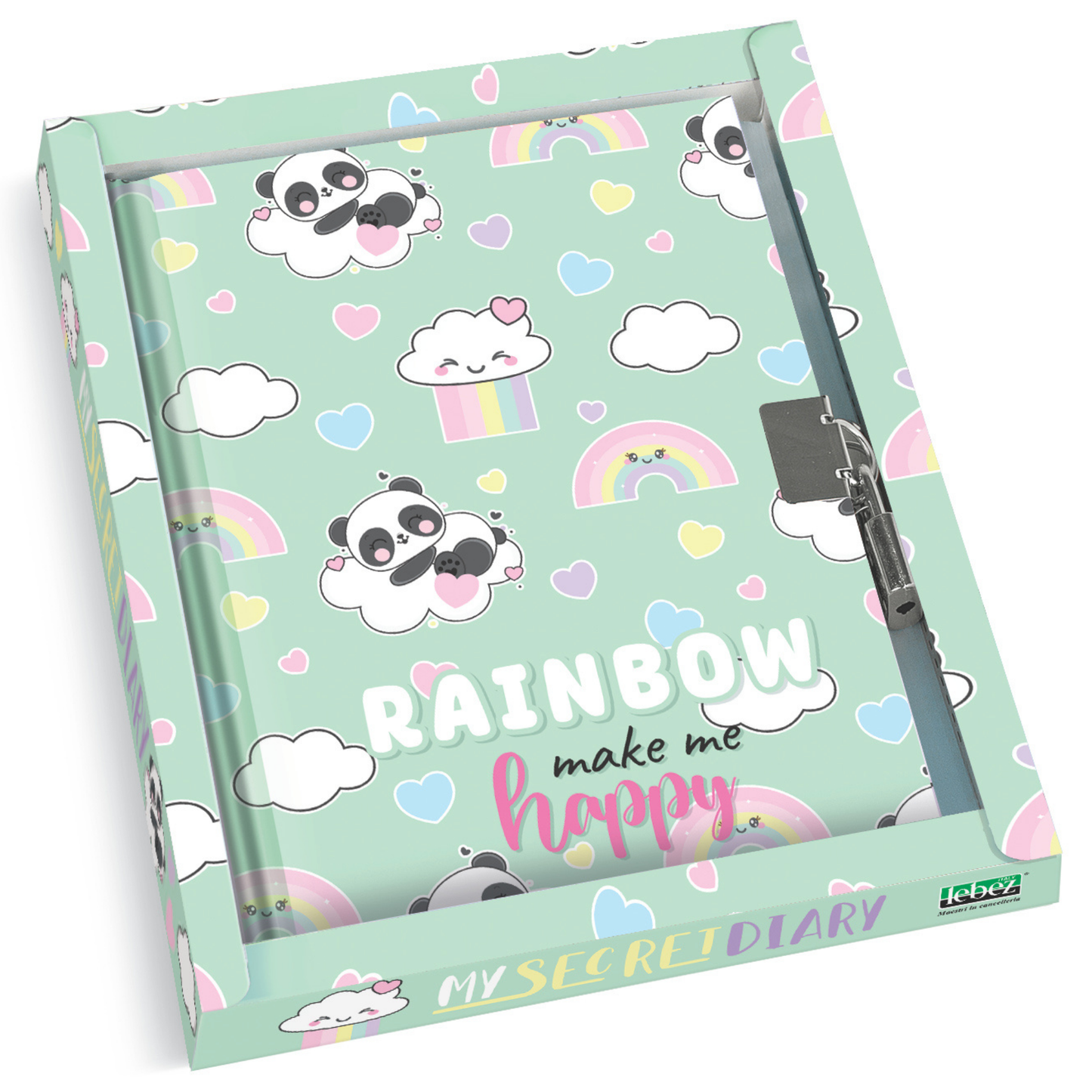 Jurnal Rainbow, make me happy, cu cutie cadou, 80 de pagini, 13 x 18 cm (6 buc/display)