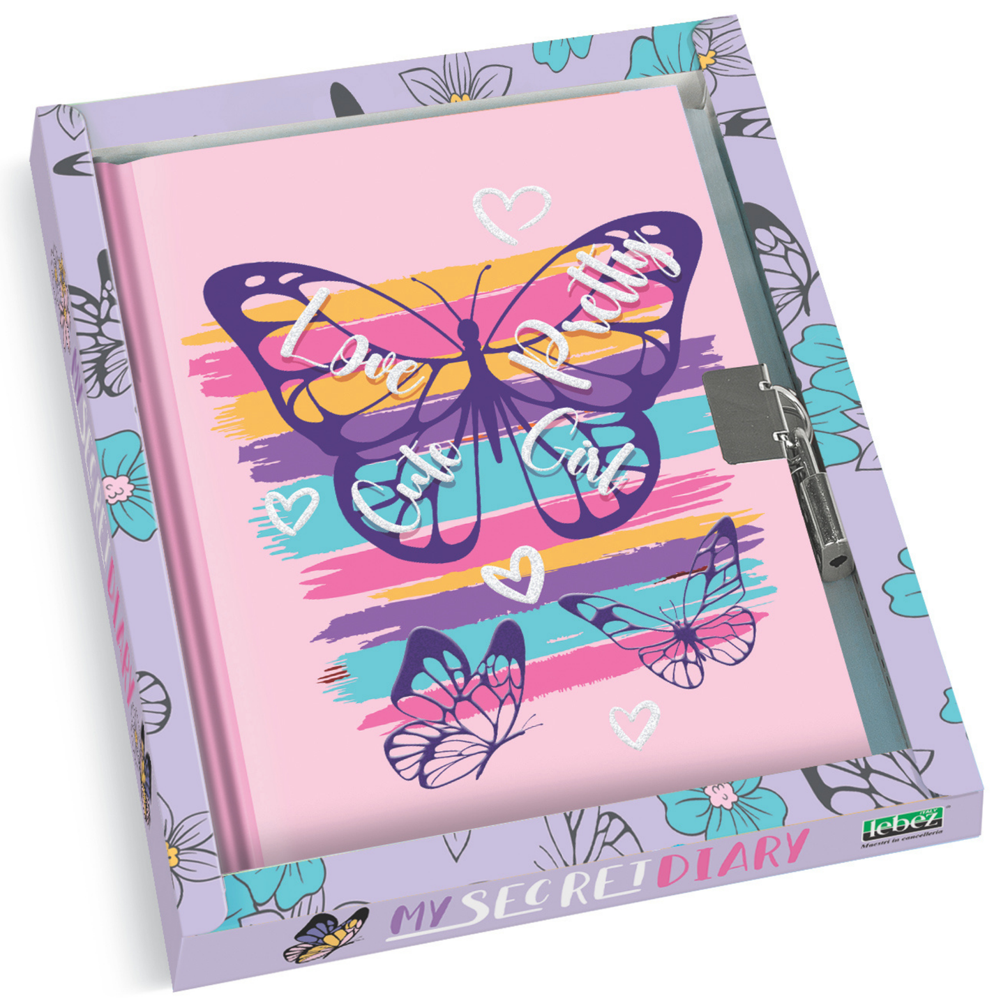 Jurnal Lovely & Cute, cu cutie cadou, 80 de pagini, 13 x 18 cm (6 buc/display)