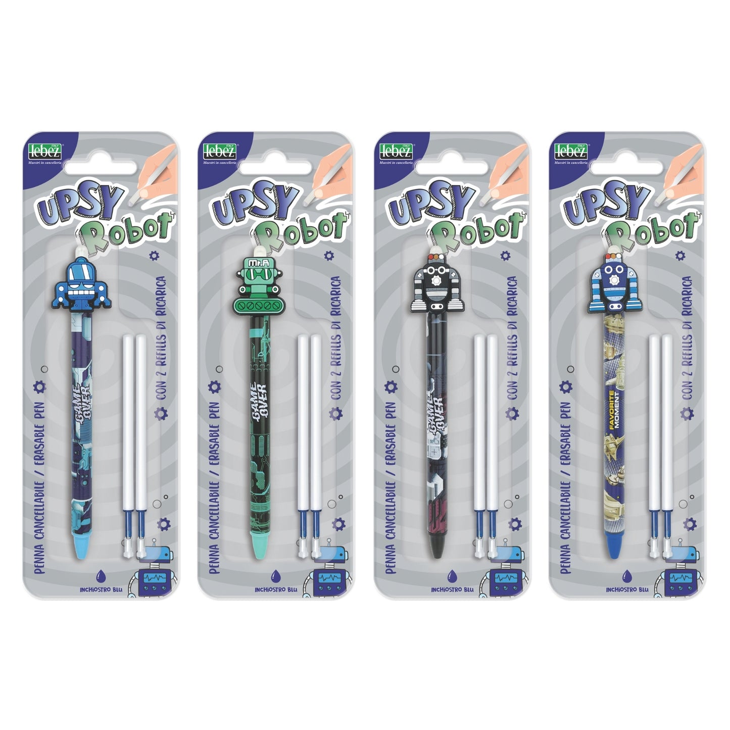 Set pix care se sterge cu snap si 2 rezerve, Upsy Robot (blister)