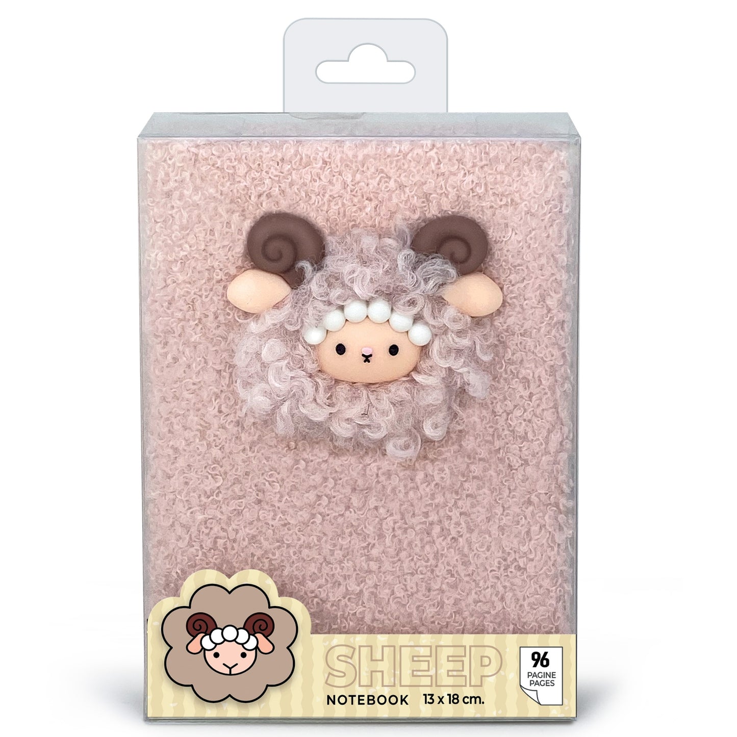 Notebook Oite/Sheep 3D, cu cutie, 96 de pagini, 13 x 18 cm (6 buc/display)