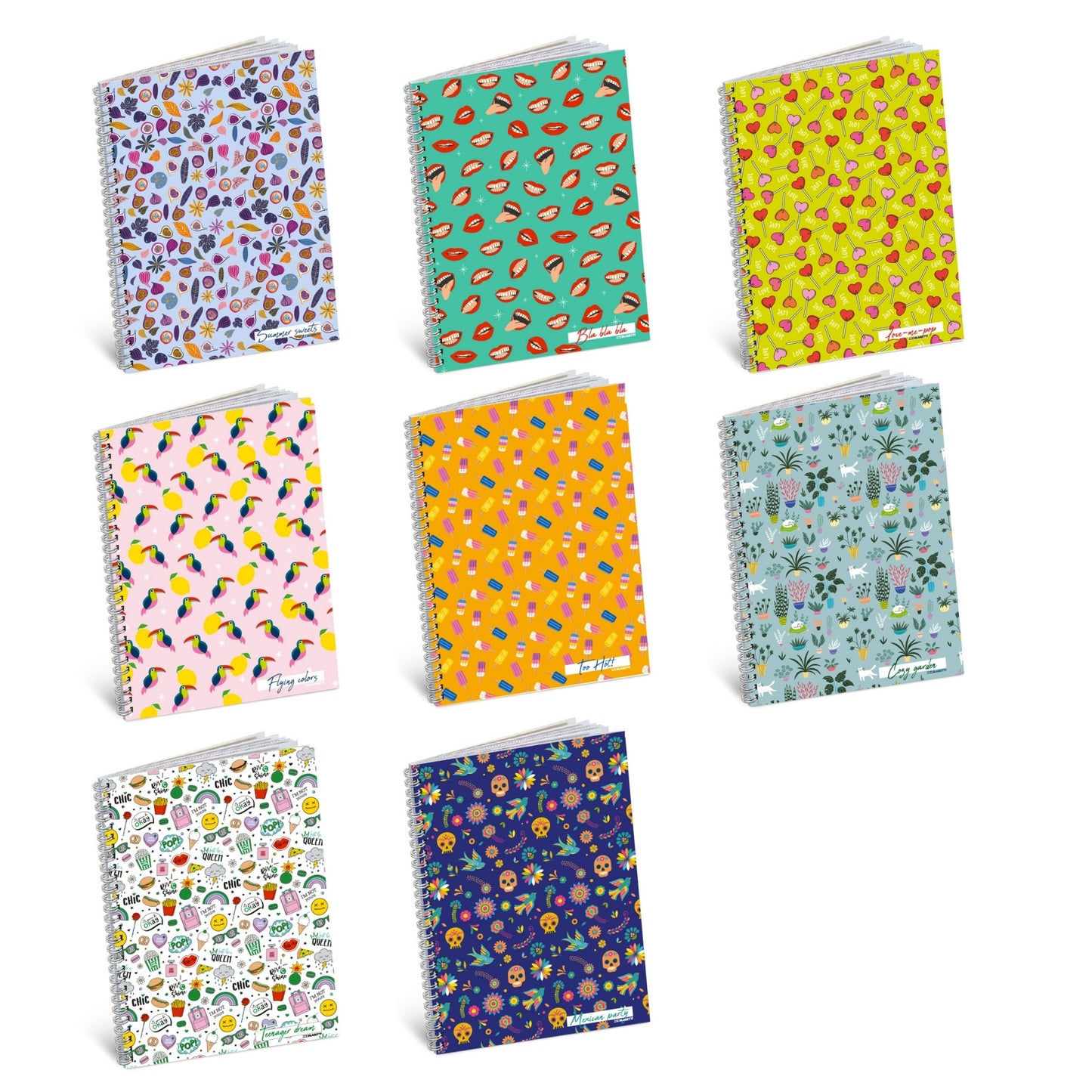 Caiet A4+ cu spirala - Pattern 2025, 80 g/m2, 60 pag., copertă plastic + laminare UV (Matematica)