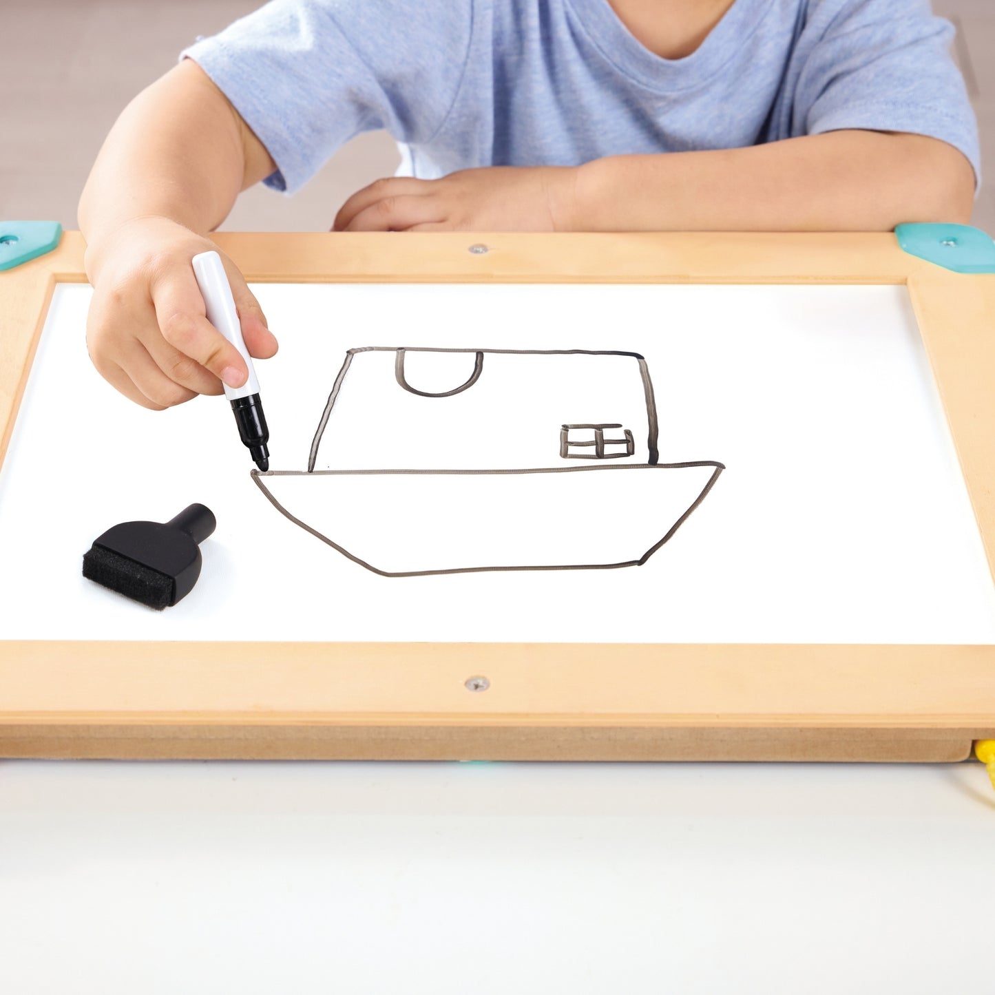 Jucarie din lemn - 2 in 1 Space Maze & Tangram Board