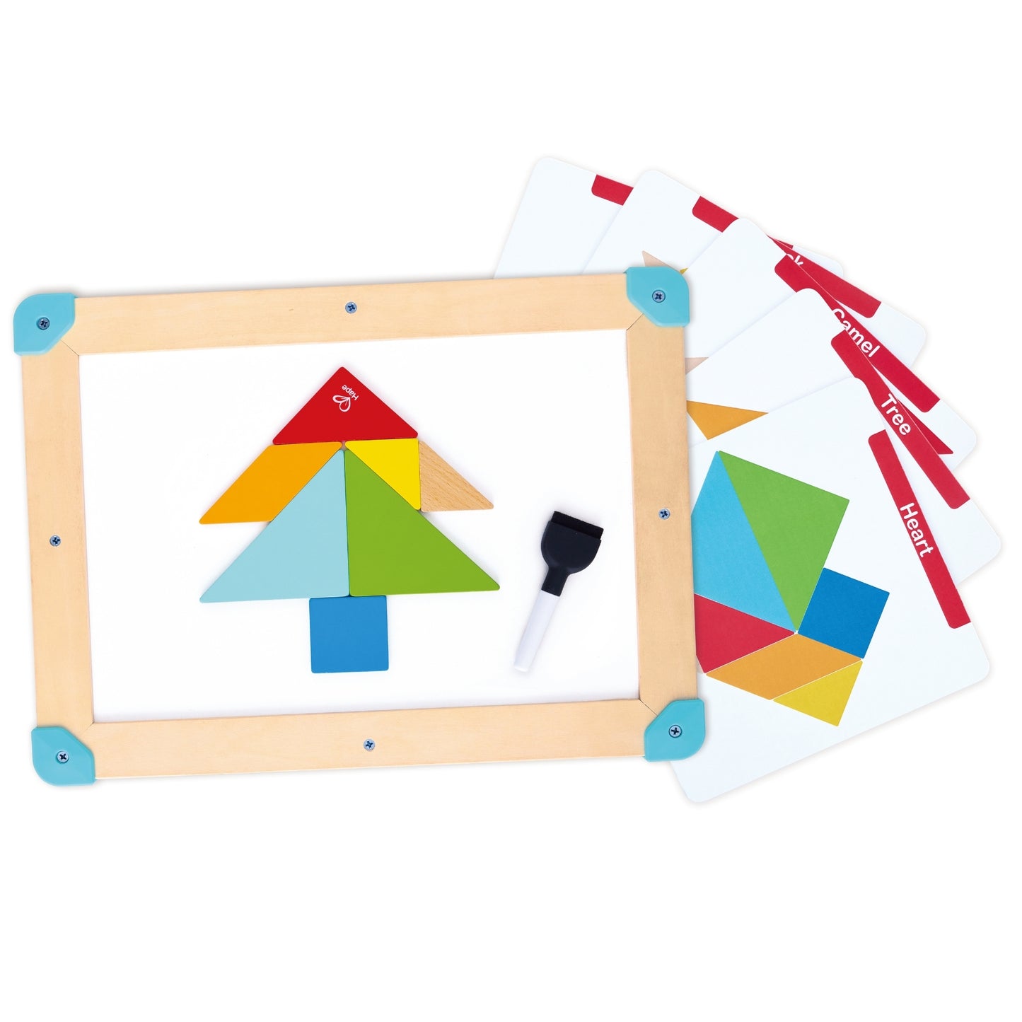 Jucarie din lemn - 2 in 1 Space Maze & Tangram Board