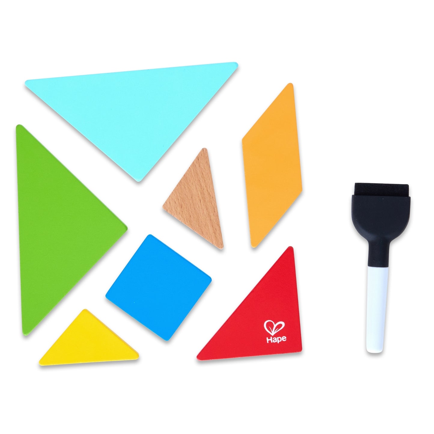 Jucarie din lemn - 2 in 1 Space Maze & Tangram Board