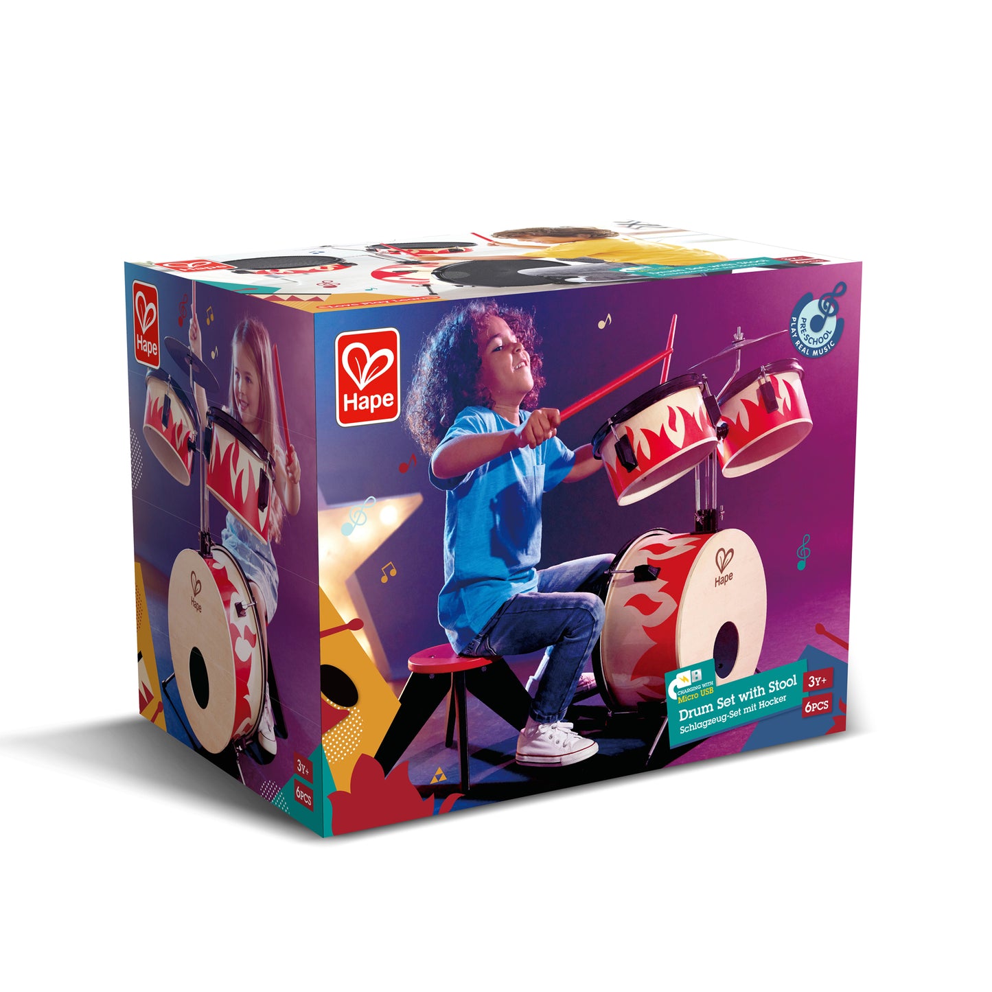 Jucarie din lemn - Set de tobe copii