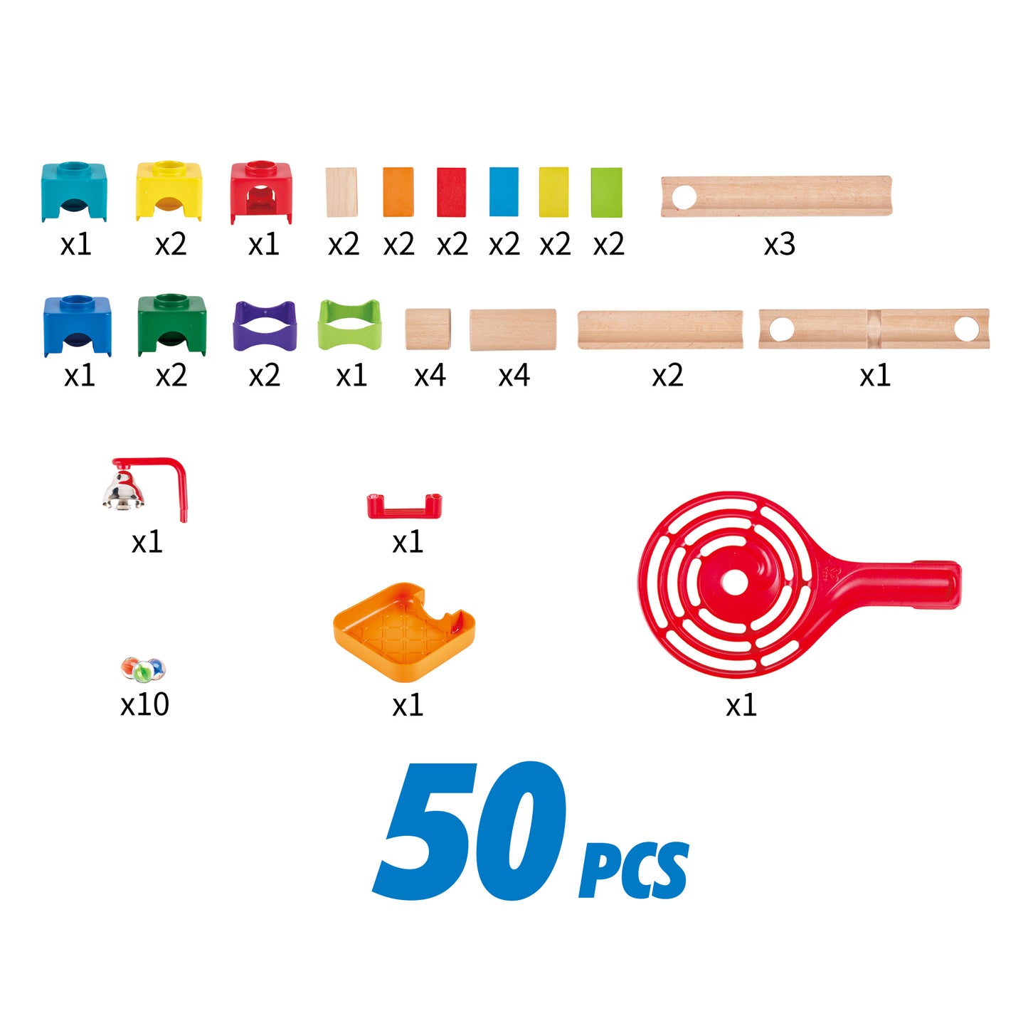 Jucarie din lemn - Marble Run Crazy Rollers (50 piese)