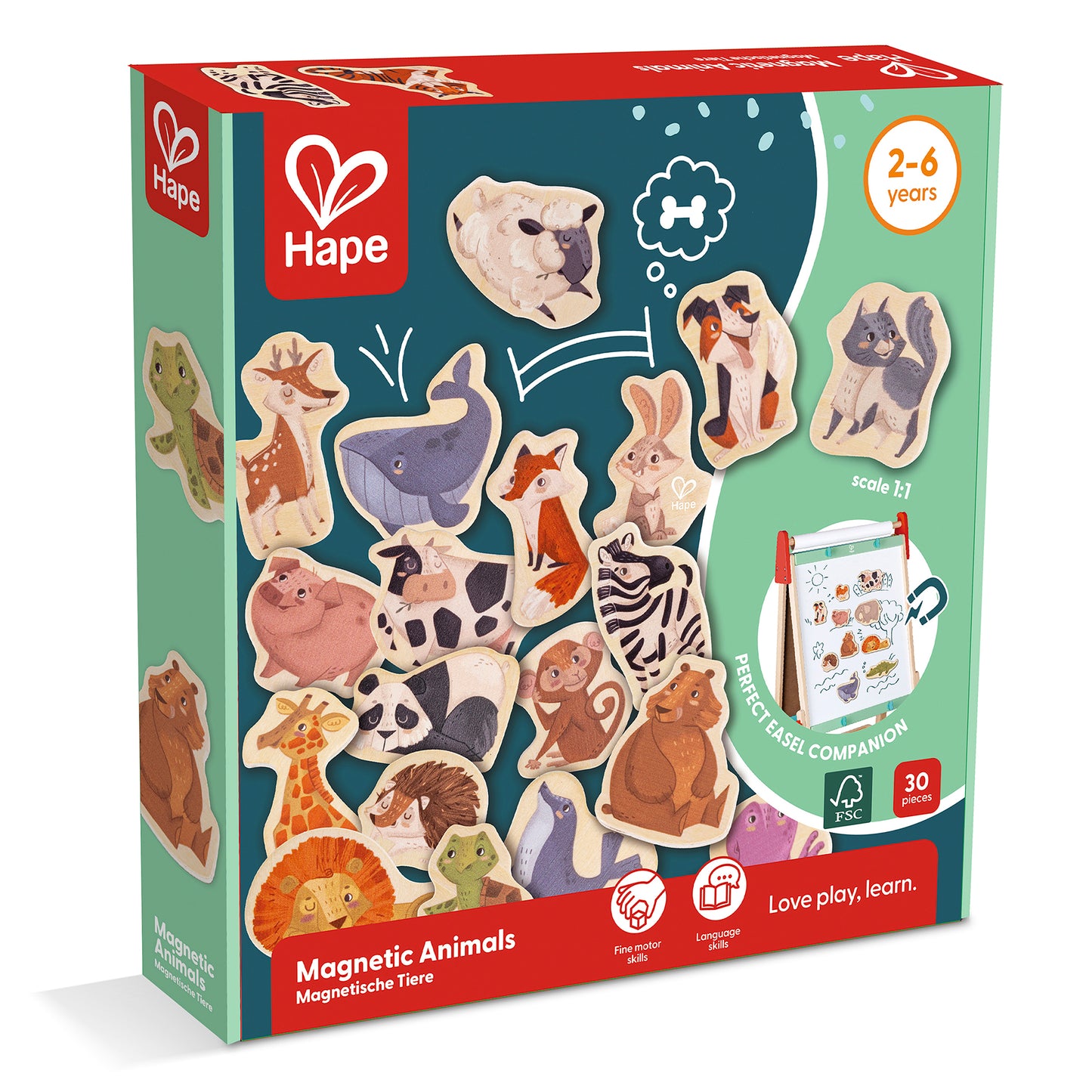 Jucarie din lemn copii - Magneti cu animale (30 piese)