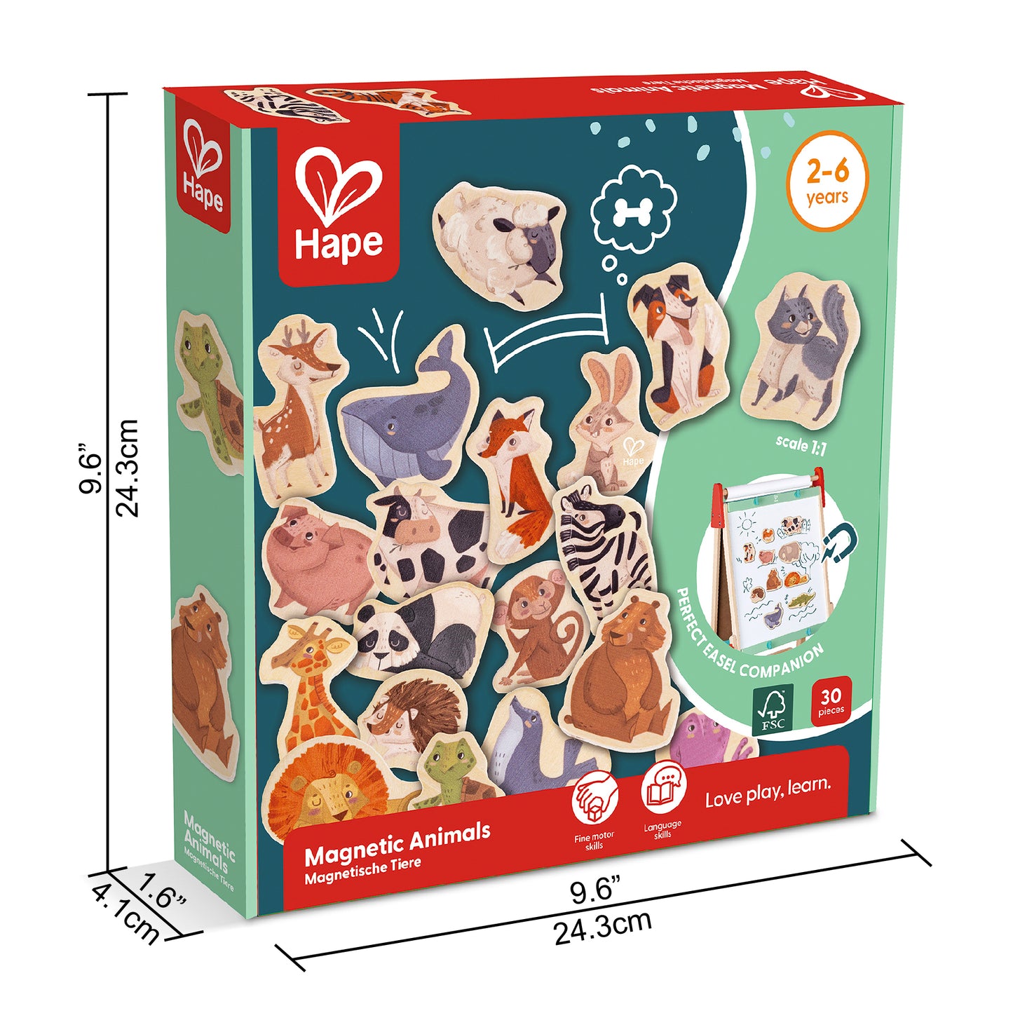 Jucarie din lemn copii - Magneti cu animale (30 piese)