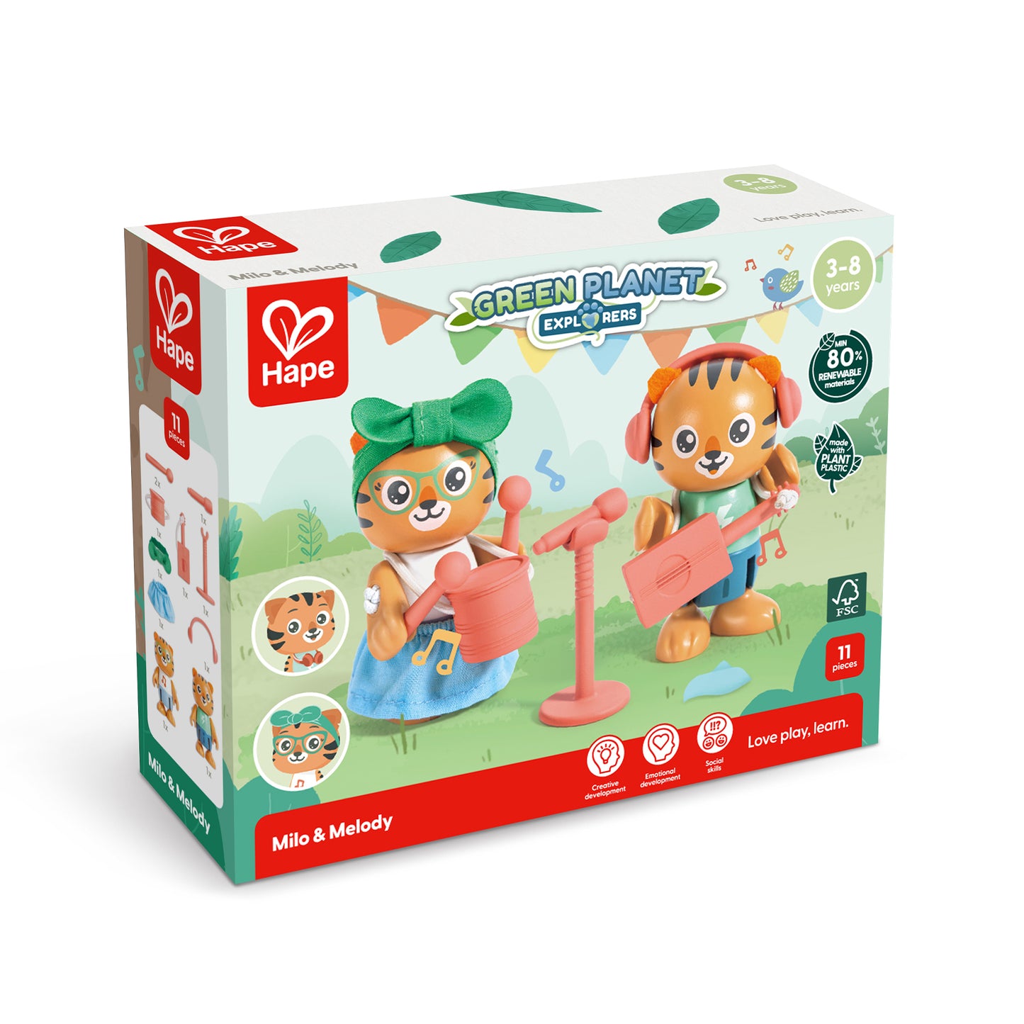Jucarie din lemn - Milo & Melody (11 piese)