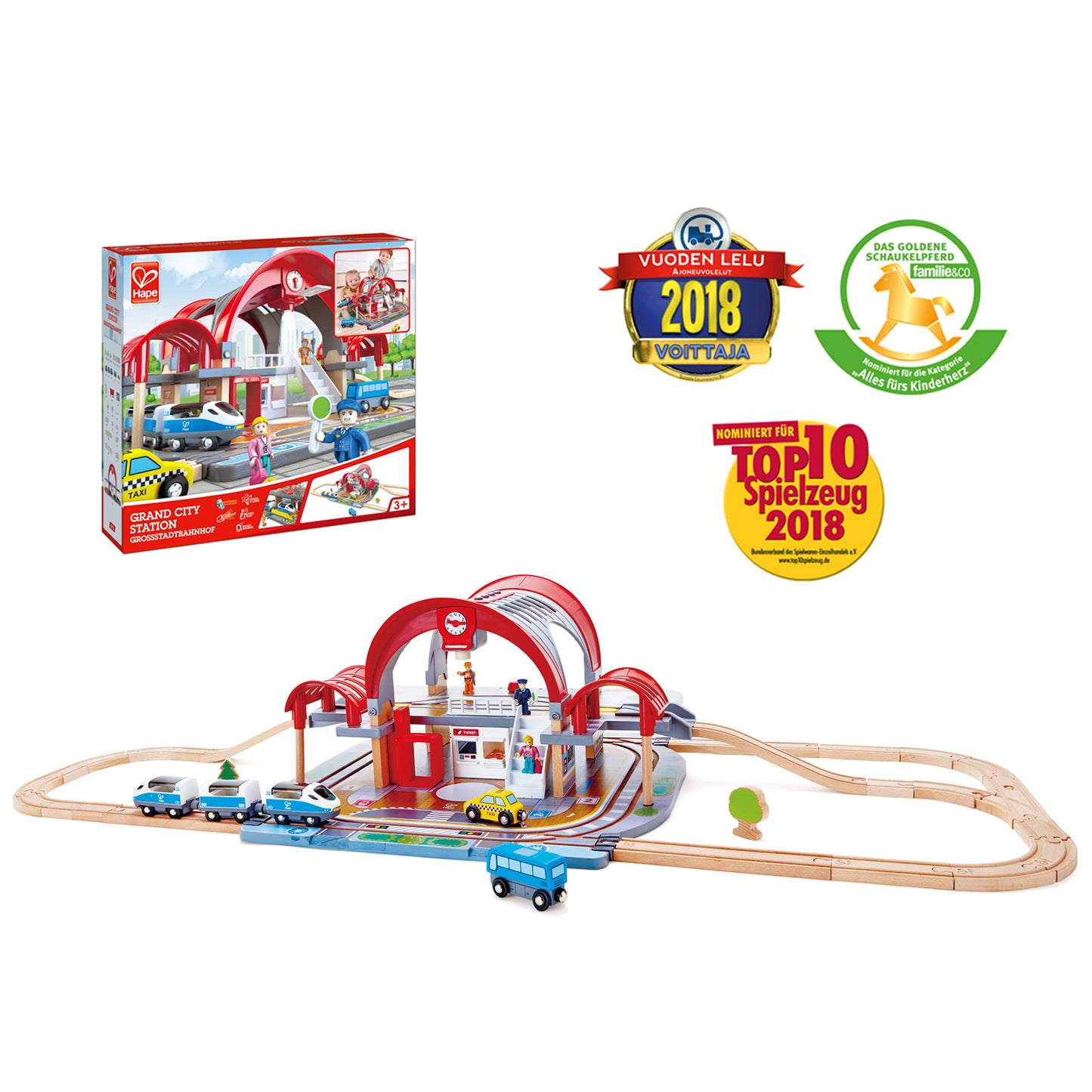 Jucarie din lemn - Set Gara Centrala (45 piese)