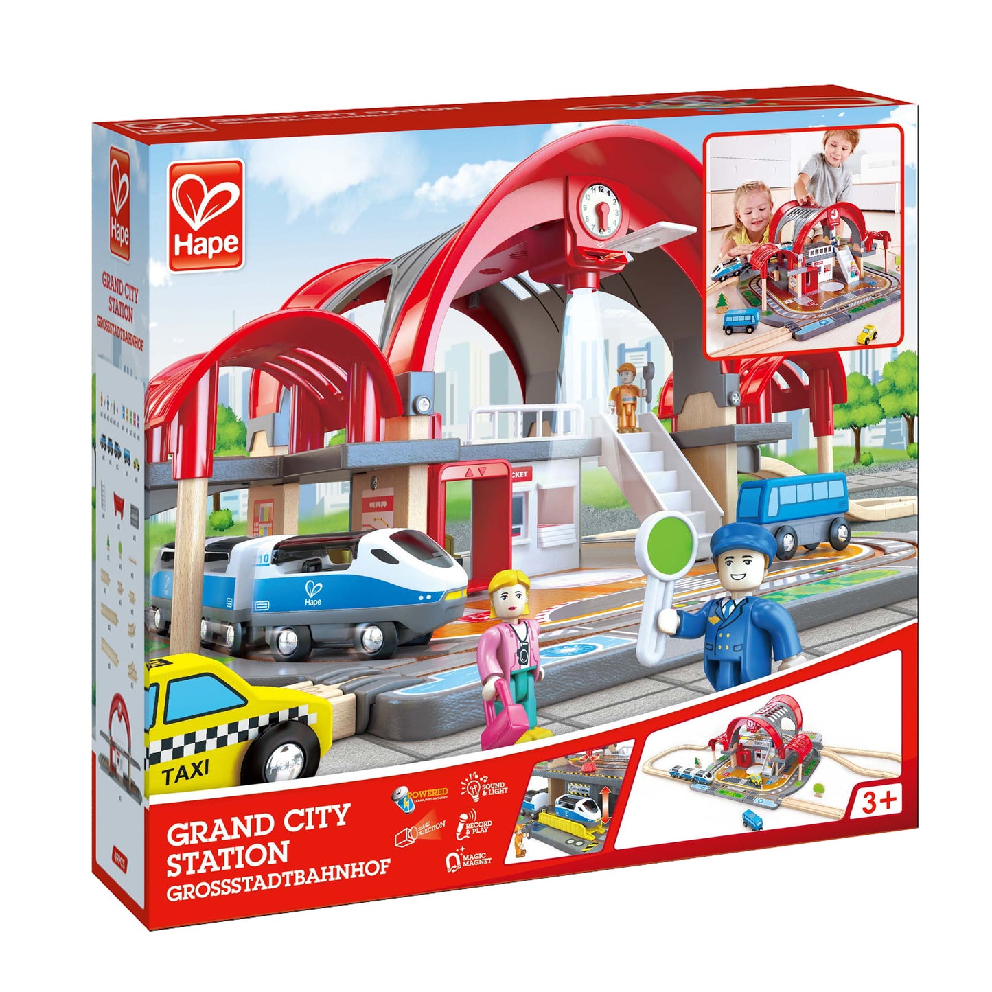 Jucarie din lemn - Set Gara Centrala (45 piese)