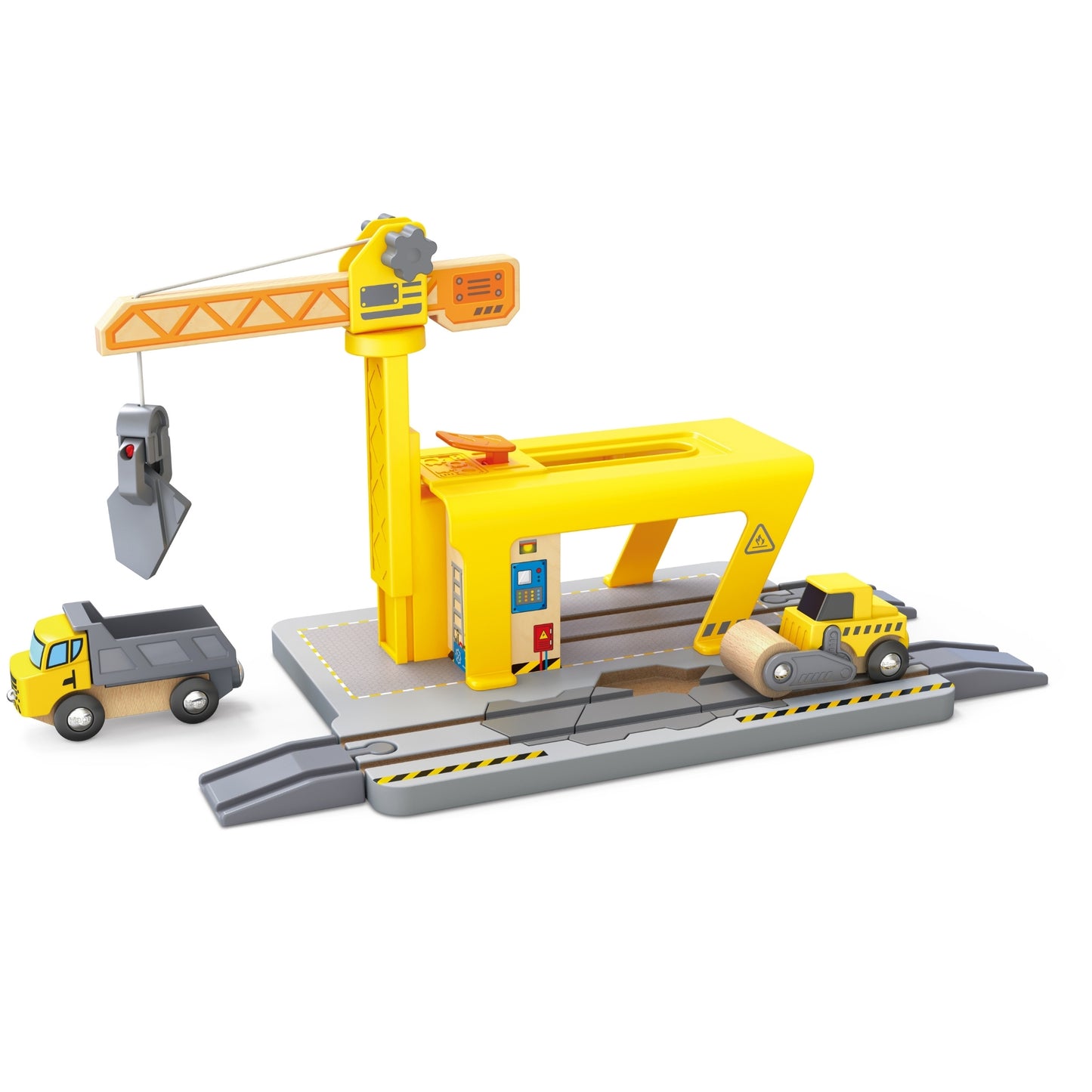 Jucarie din lemn - Set constructii macarale feroviare