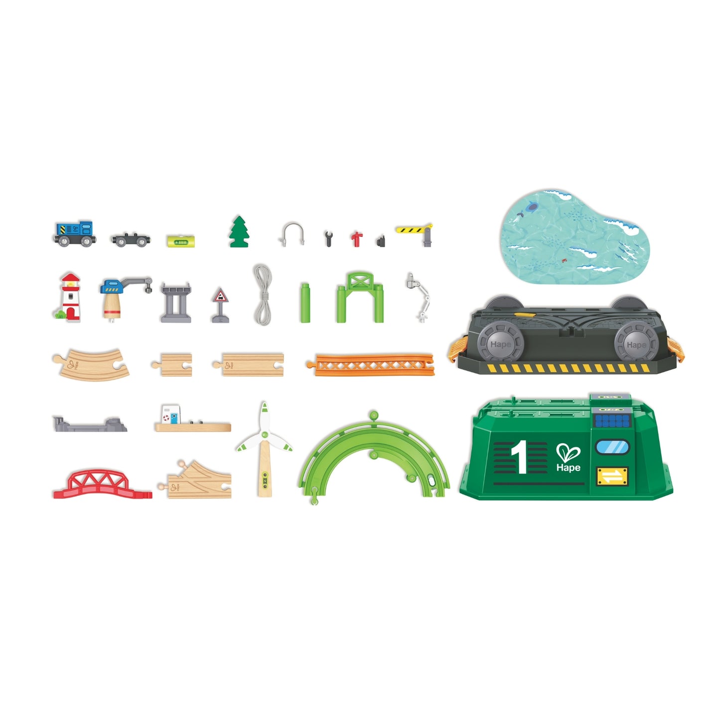 Jucarie din lemn - Tren in cutie tip locomotiva