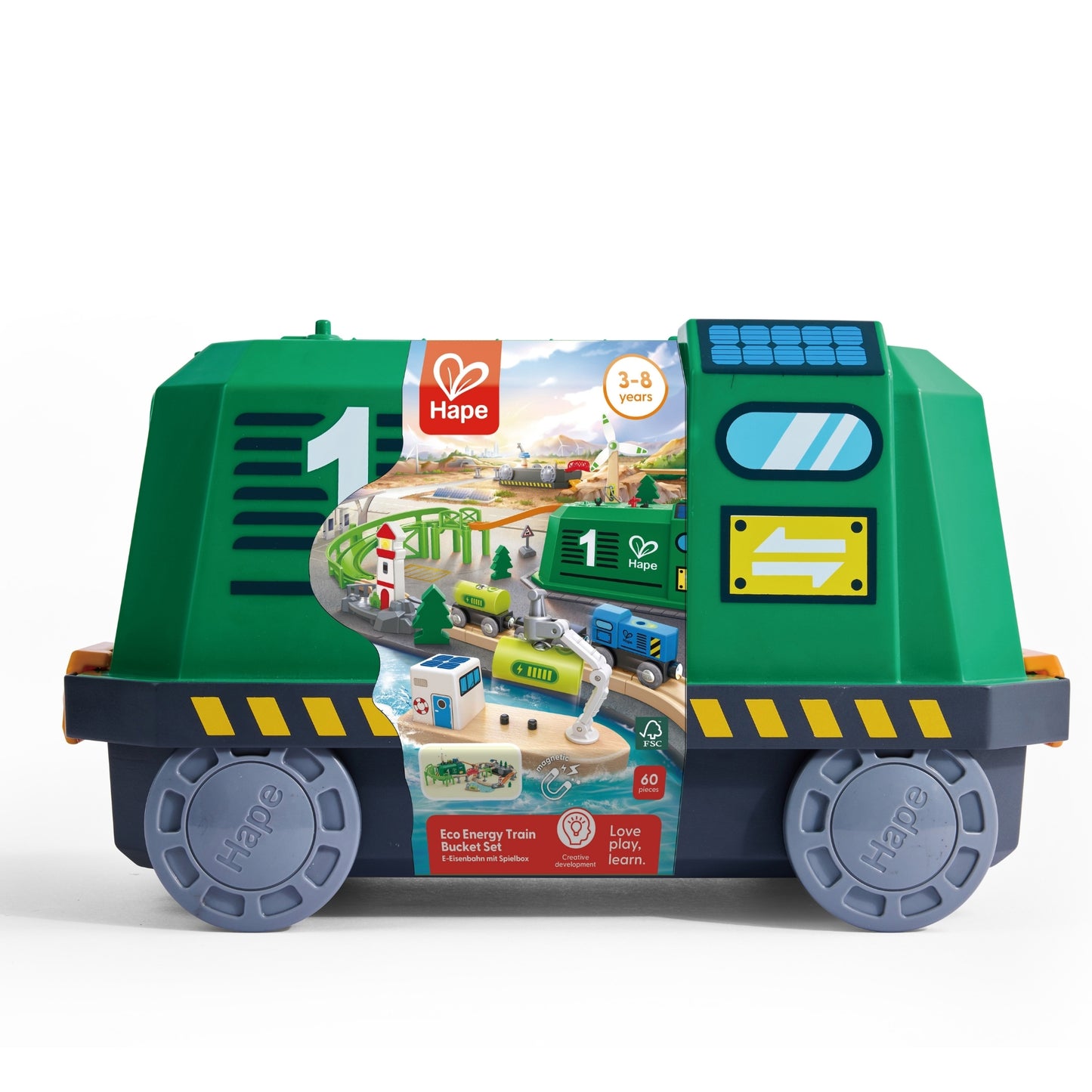 Jucarie din lemn - Tren in cutie tip locomotiva
