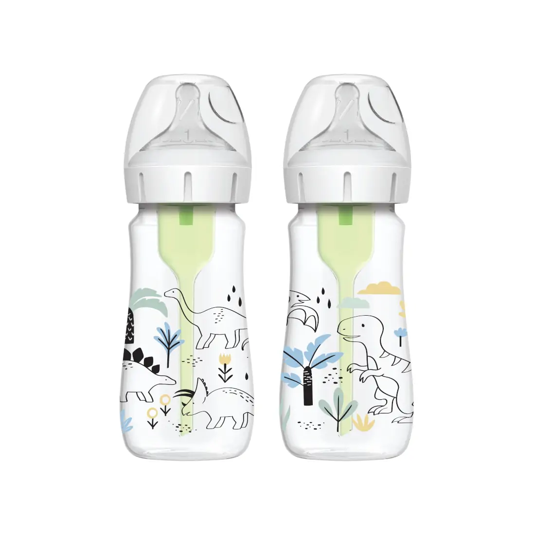 Biberon Anti-Colici cu Gat Larg PP, 270 ml. "Options Plus" design baieti (BPA free) (2 pack)