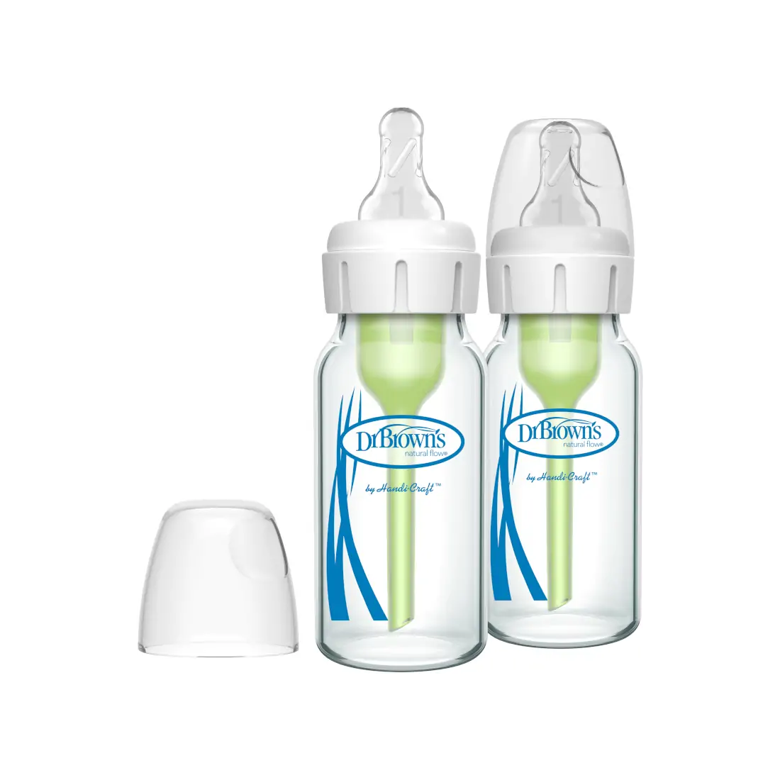 Pachet biberoane Anti-Colici din sticla cu Gat Ingust "Options Plus" 120 ml (2 Pack)