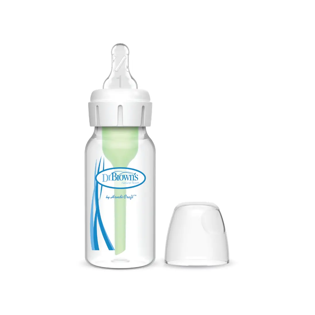 Biberon din plastic Anti-Colici cu Gat Ingust, 120 ml. "Options +"