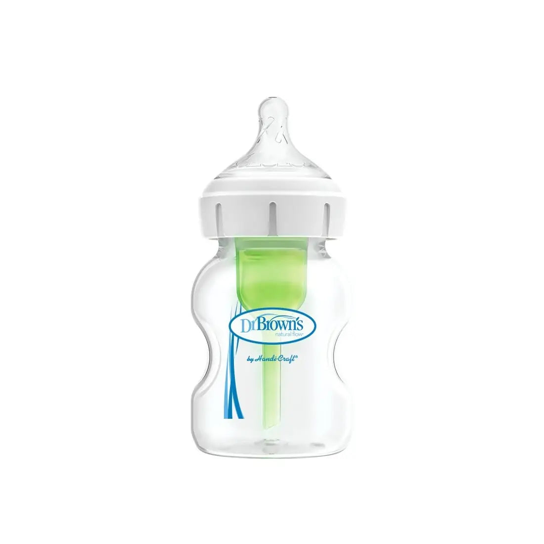 Biberon din plastic, Anti-Colici cu Gat Larg, 150 ml. "Options Plus", cu tetina nivel 1 (0-3 luni)