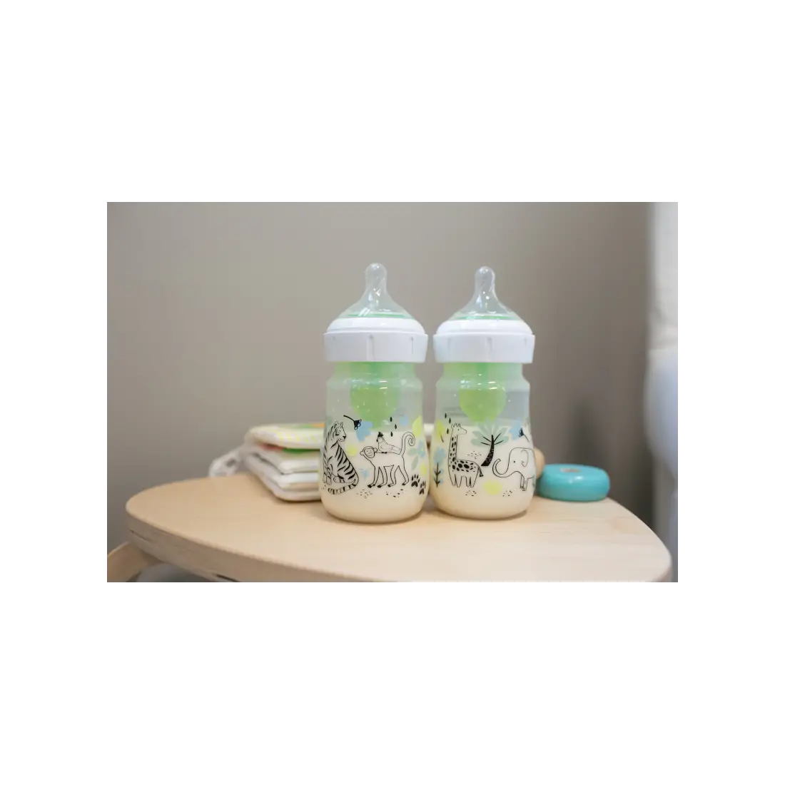 Biberon Anti-Colici cu Gat Larg PP, 150 ml. "Options Plus" design baieti (BPA free) (2 pack)