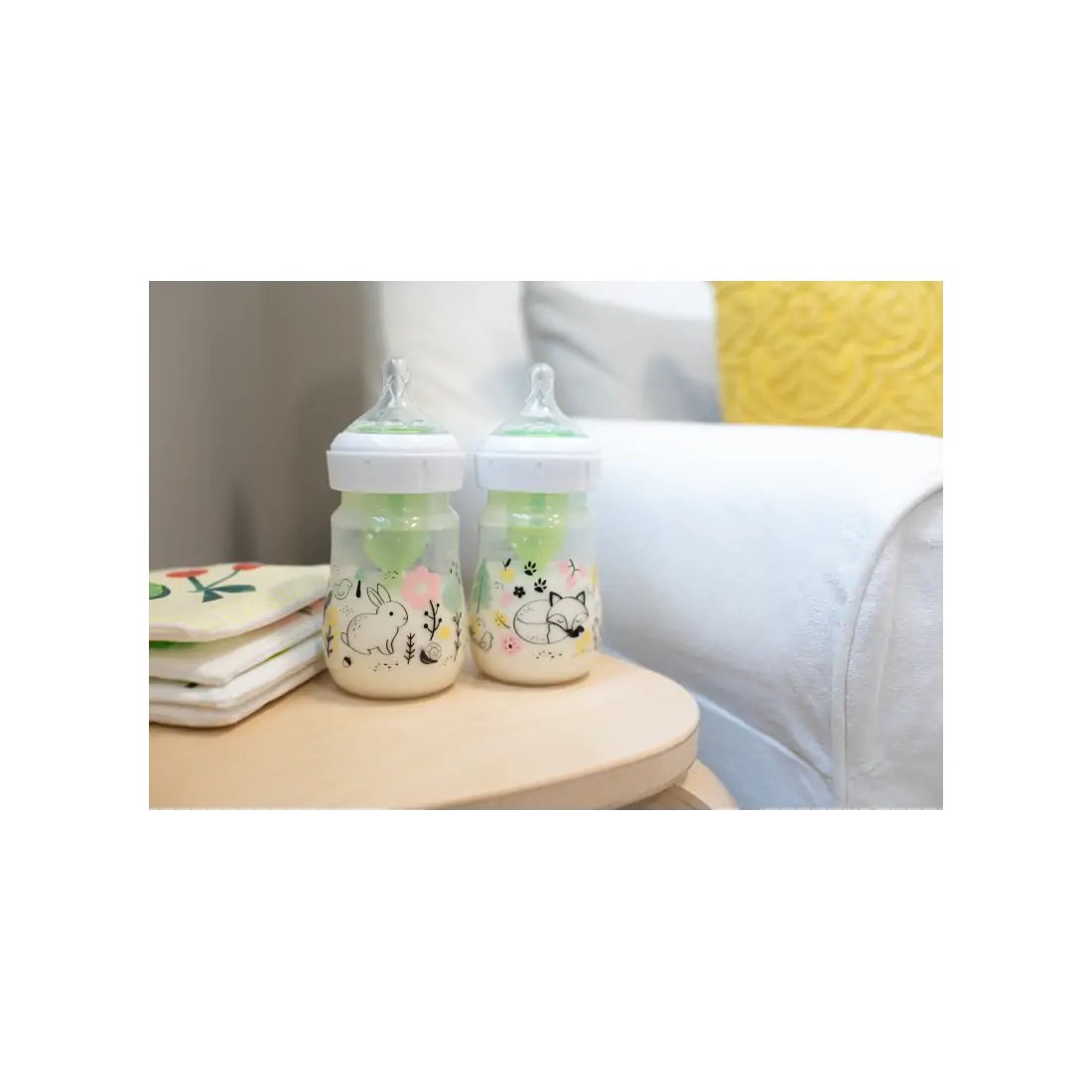Biberon Anti-Colici cu Gat Larg PP, 150 ml. "Options Plus" design fetite (BPA free) (2 pack)