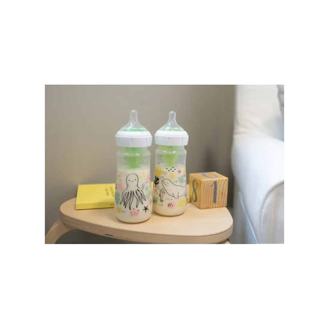 Biberon Anti-Colici cu Gat Larg PP, 270 ml. "Options Plus" design fetite (BPA free) (2 pack)