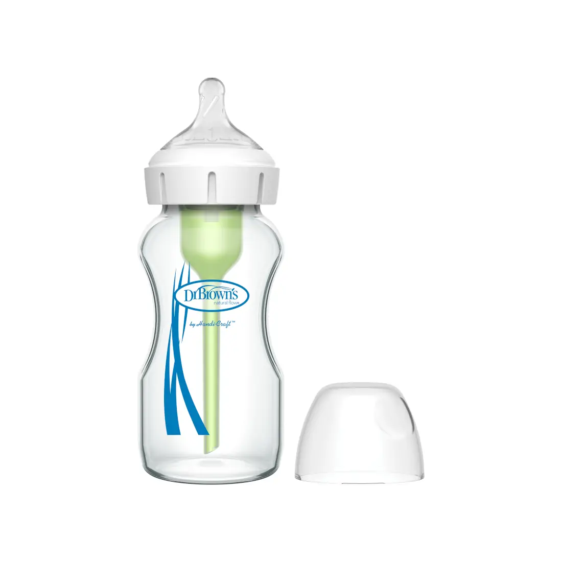 Biberon Anti-Colici cu Gat Larg ”Options Plus” � din sticla 270 ml.