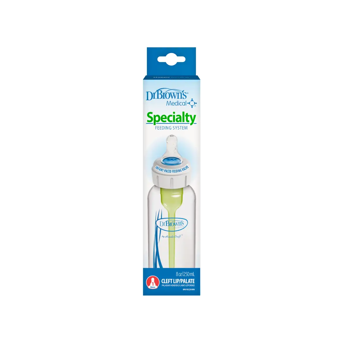 Biberon din plastic cu Gat Ingust de 250 ml. cu Sistem Special de Hranire