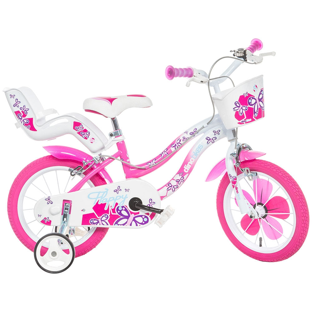 Bicicleta copii Dino Bikes 16'' Flappy roz