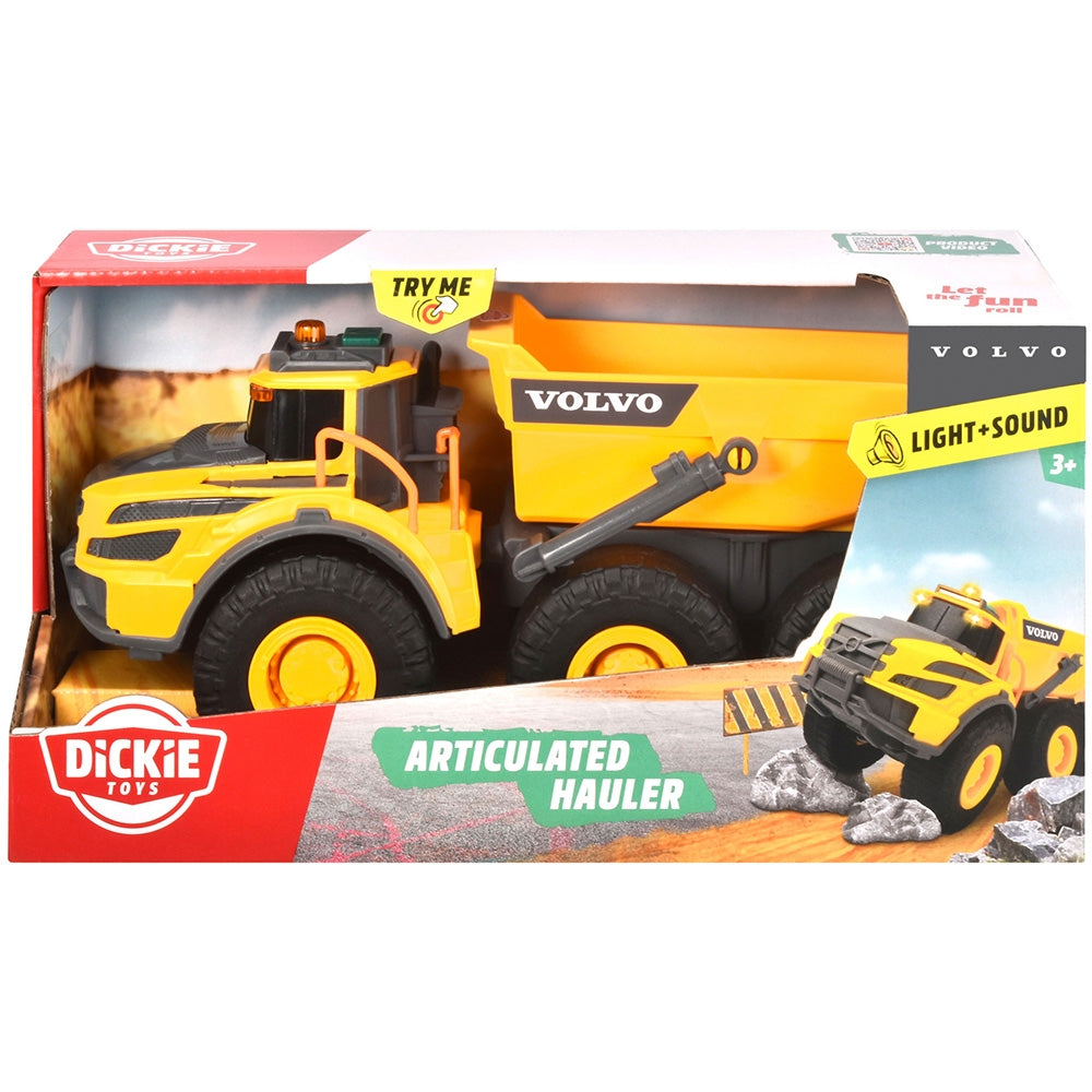 Camion basculant Dickie Toys Volvo Articulated Hauler 23 cm cu lumini si sunete