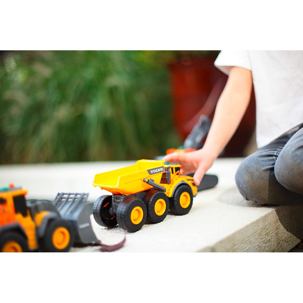 Camion basculant Dickie Toys Volvo Articulated Hauler 23 cm cu lumini si sunete