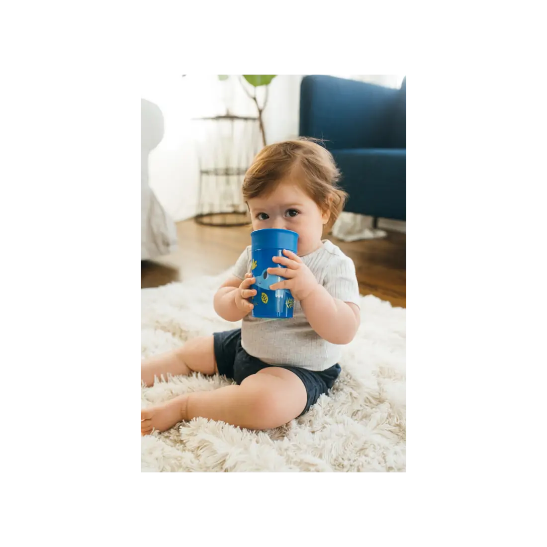Canita Cheers 360, 300 ml. Albastru, design, BPA Free
